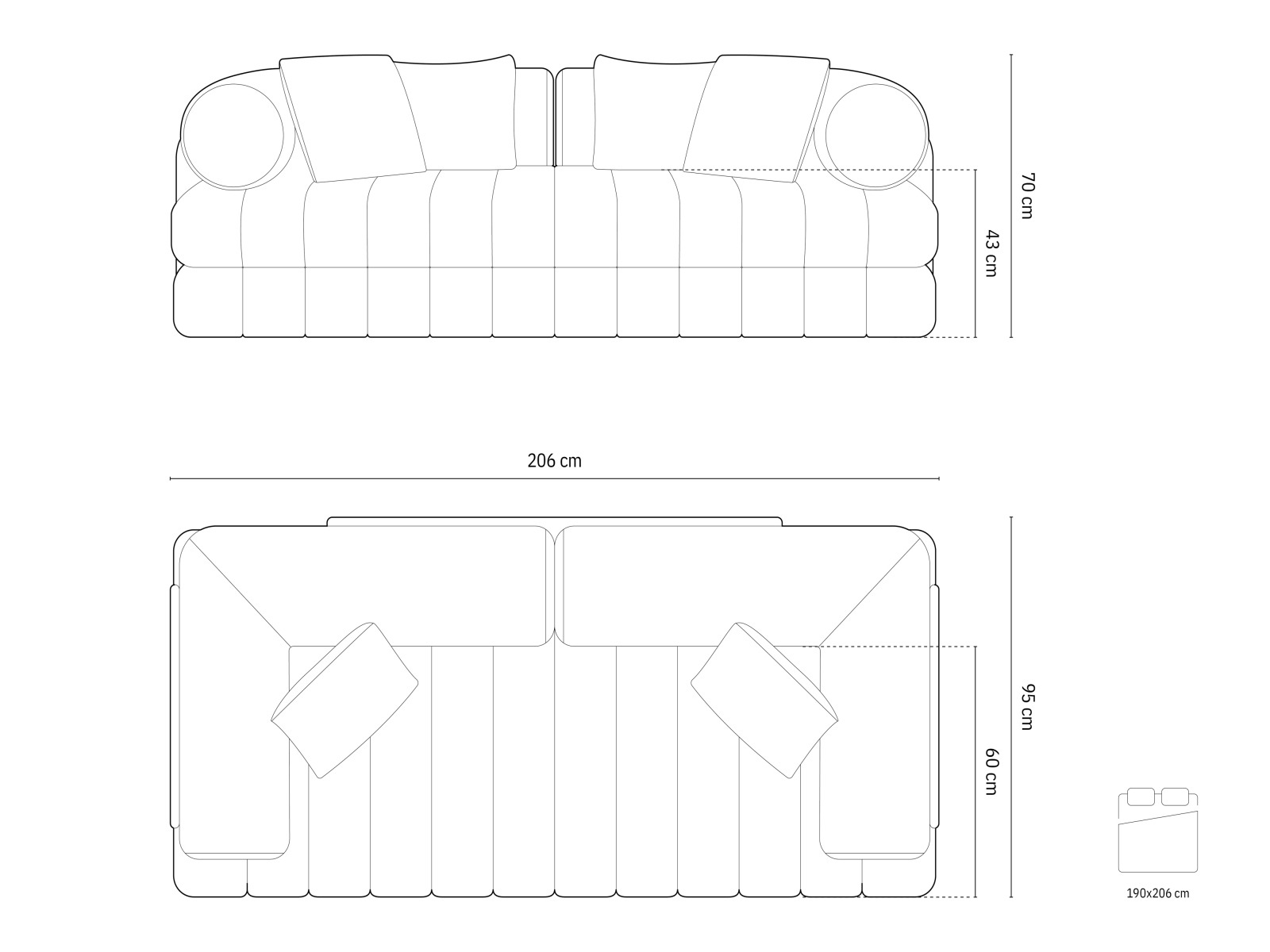 Sofa lova Chico 105 (Coral 75)