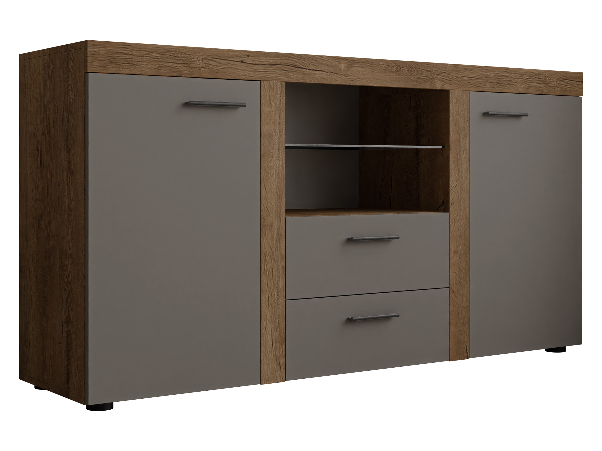 Komoda Soca (Ąžuolas lefkas + Grafitas)