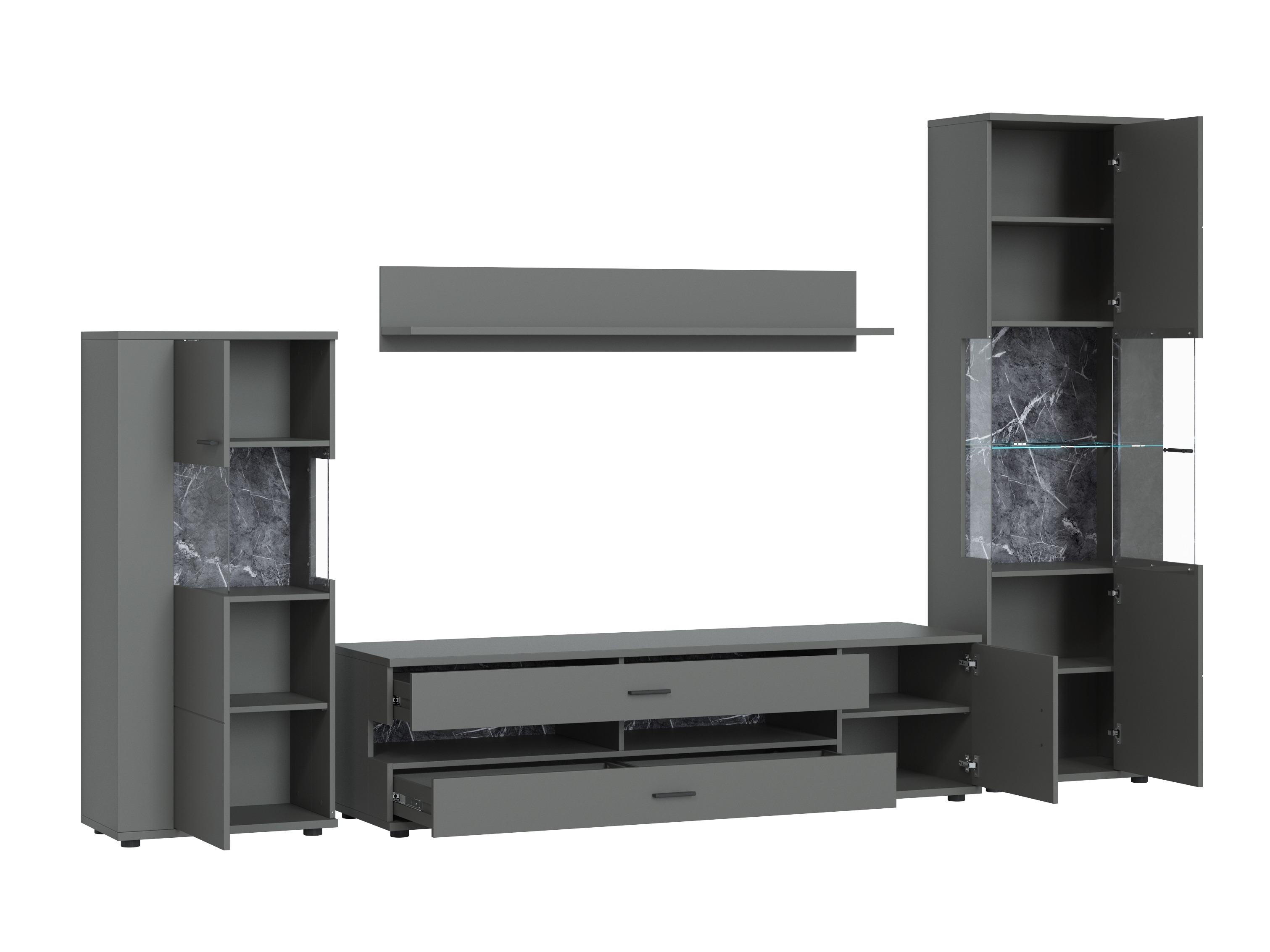 Svetainės komplektas Ontario 161 (Grafitas)