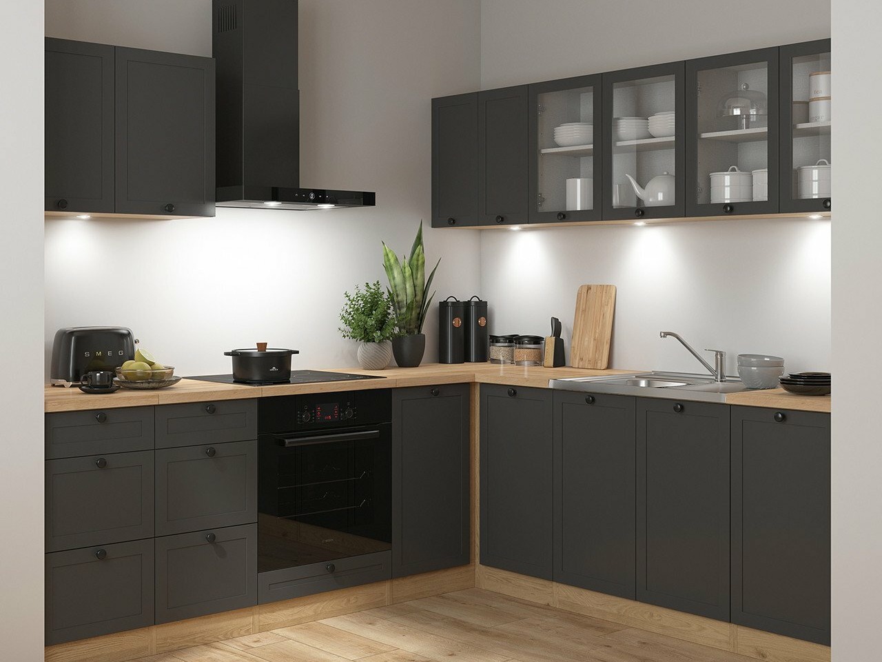 Modulinis virtuvės komplektas Classic Grey Oak 121