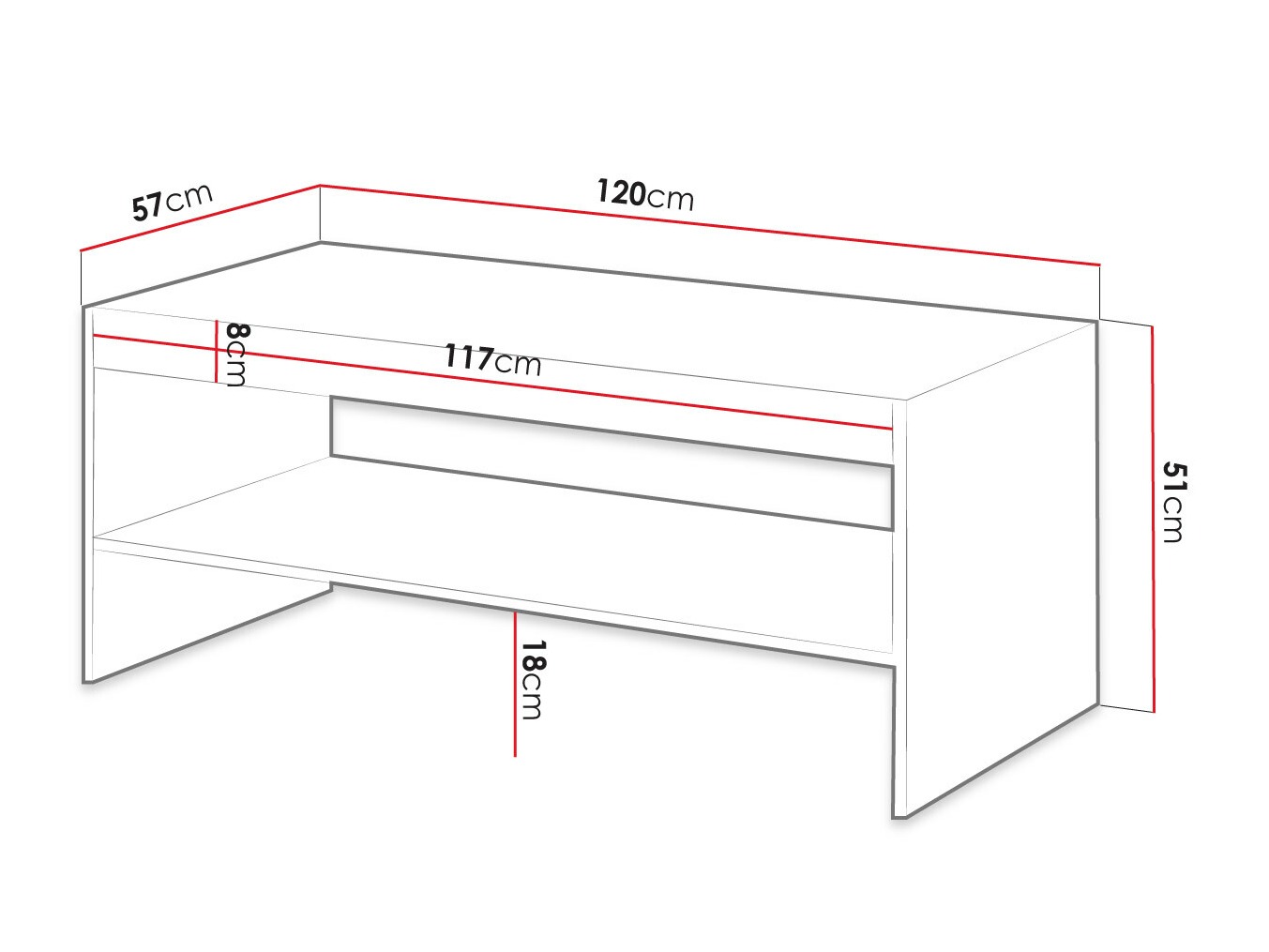 Žurnalinis staliukas Dicto (Balta)