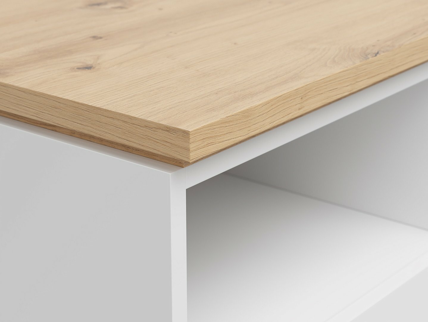 Naktinis staliukas Cirfelo 114 (Balta + Artisan ąžuolas)