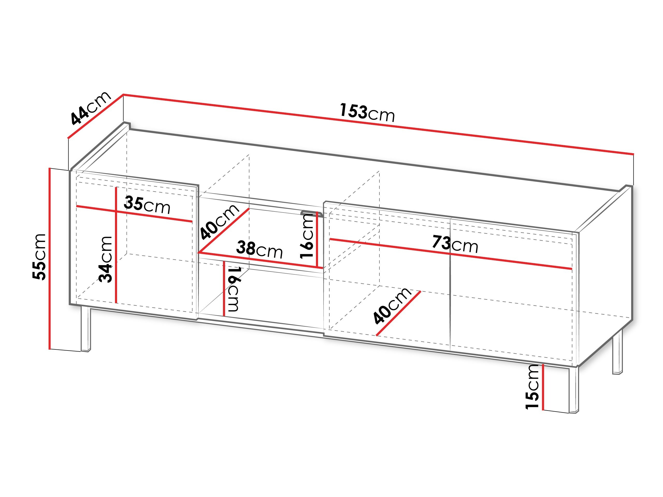 TV staliukas Veldome 102 (Juoda + Šviesi ruda)