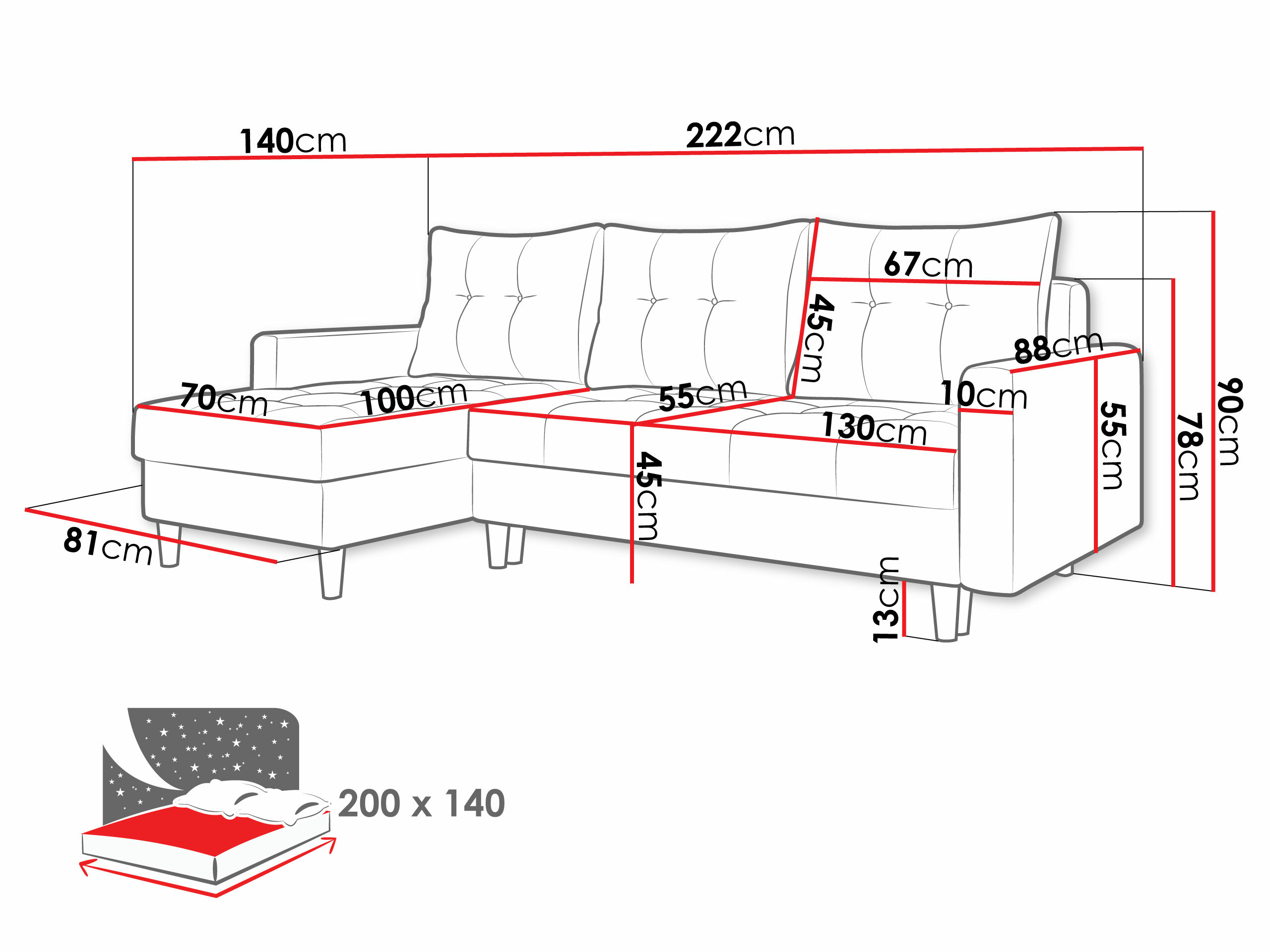 Minkštas kampas Boulder 100 (Malmo 28)