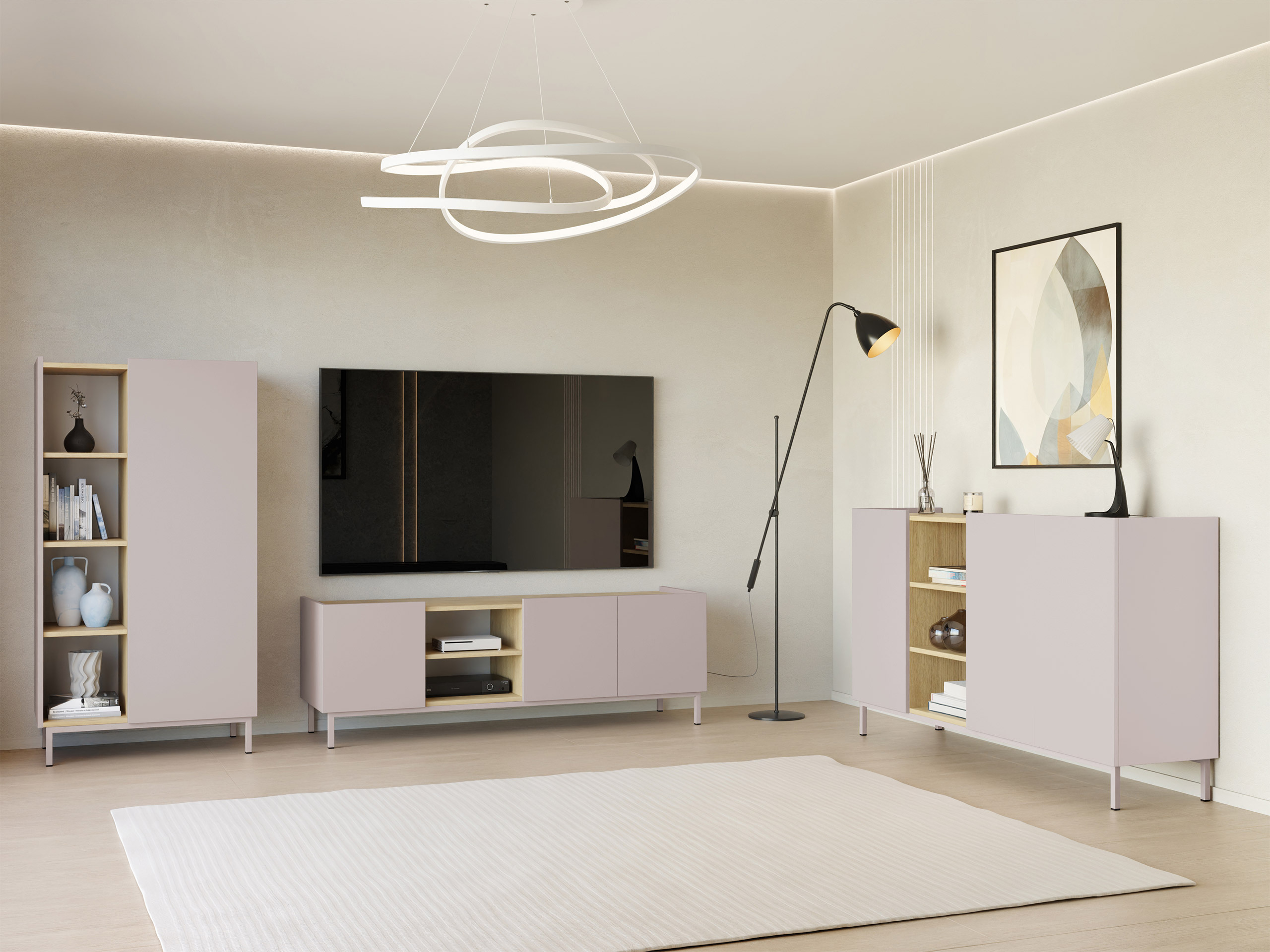 Svetainės komplektas Veldome 103 (Kašmyras + Ąžuolas)