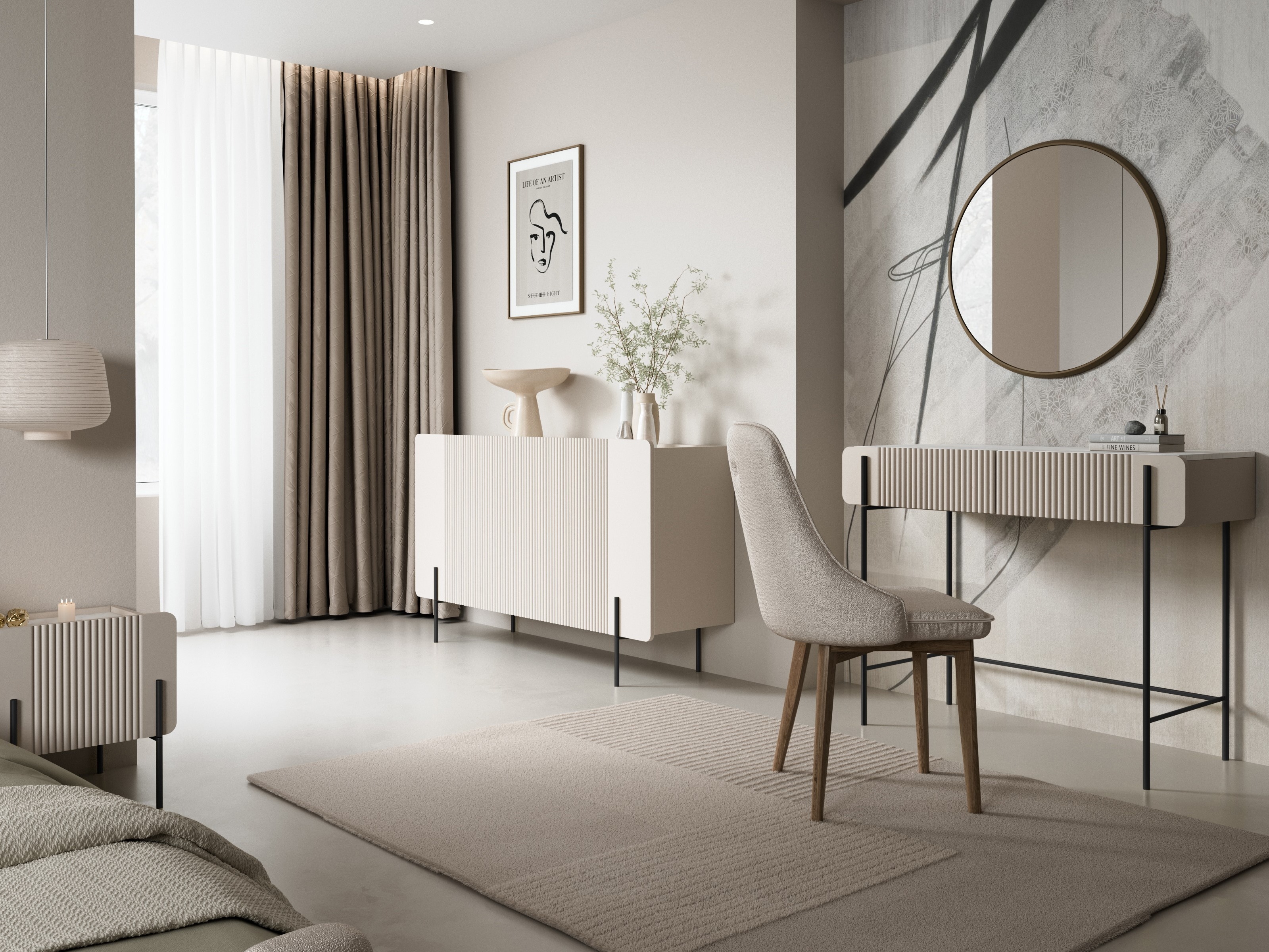 Konsolė Etrvero 102 (Kašmyras + Baltas marmuras)