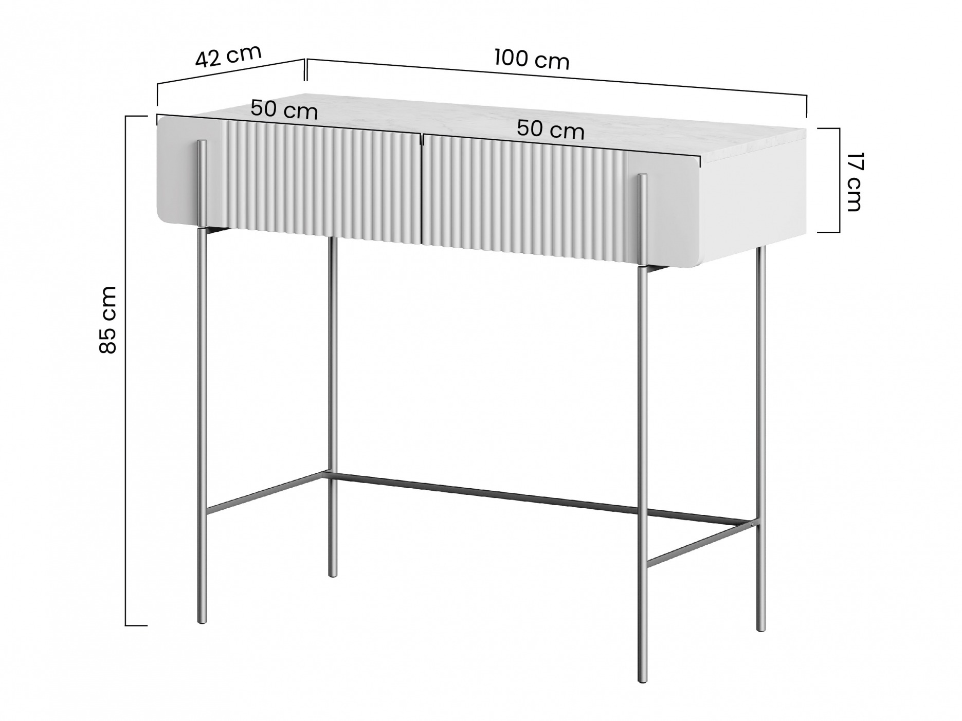 Konsolė Etrvero 102 (Kašmyras + Baltas marmuras)