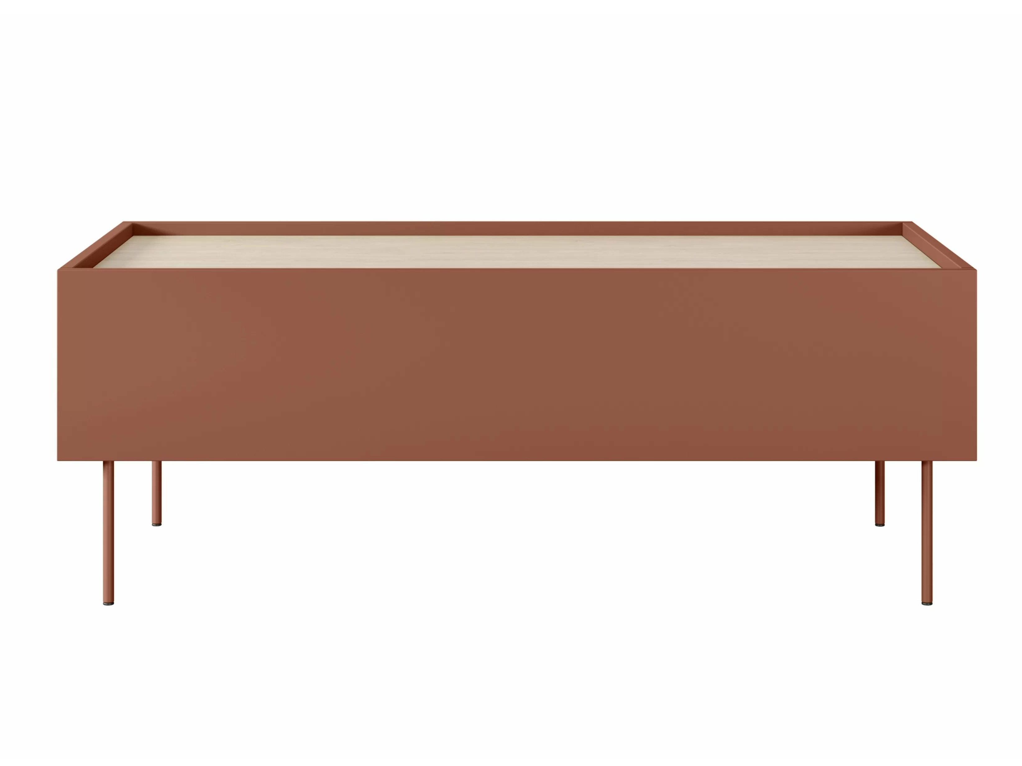 Žurnalinis staliukas Tivdala 108 (Ąžuolas + Matinė raudona)