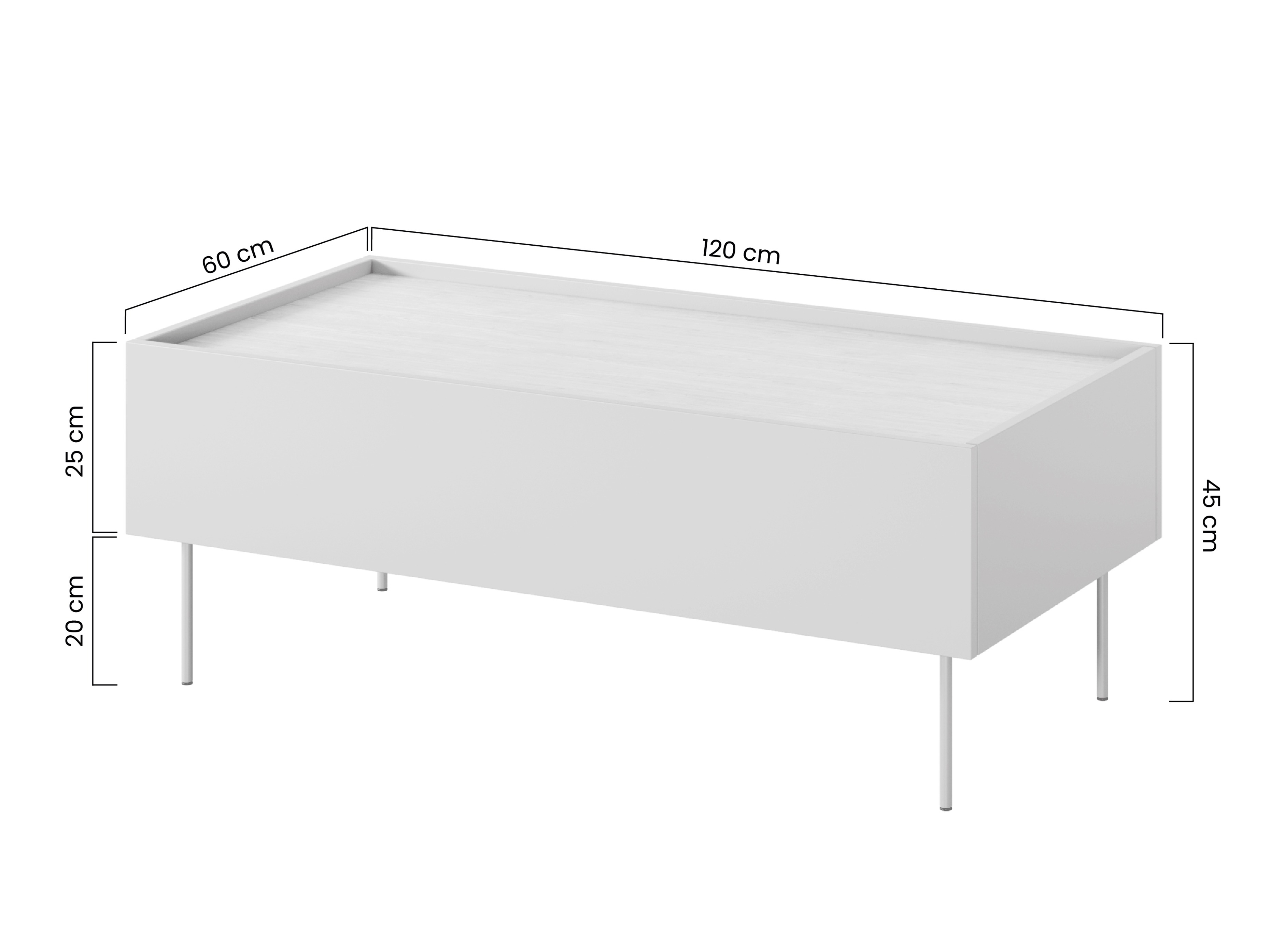 Žurnalinis staliukas Tivdala 108 (Ąžuolas + Matinė raudona)