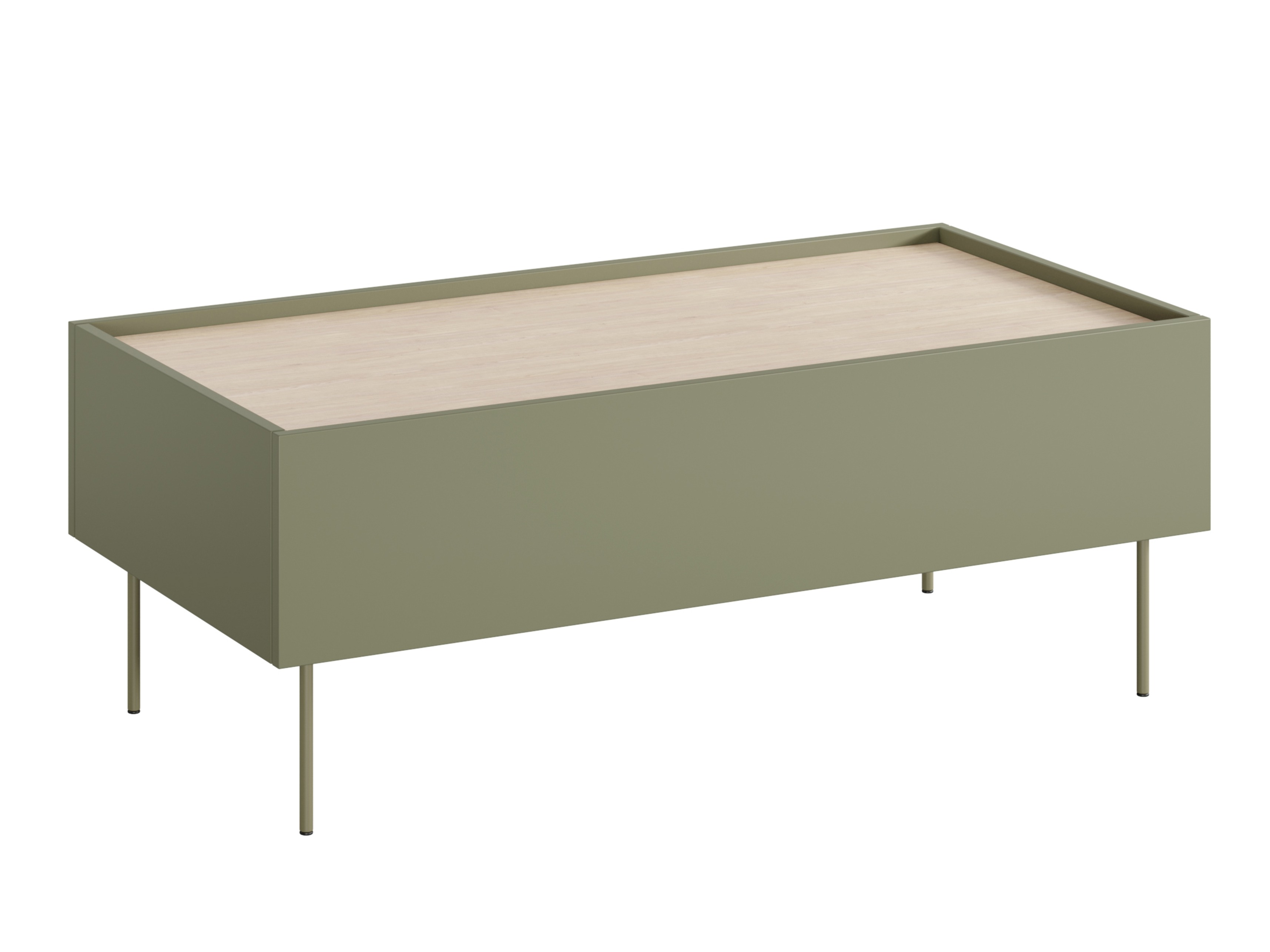 Žurnalinis staliukas Tivdala 108 (Ąžuolas + Matinė žalia)