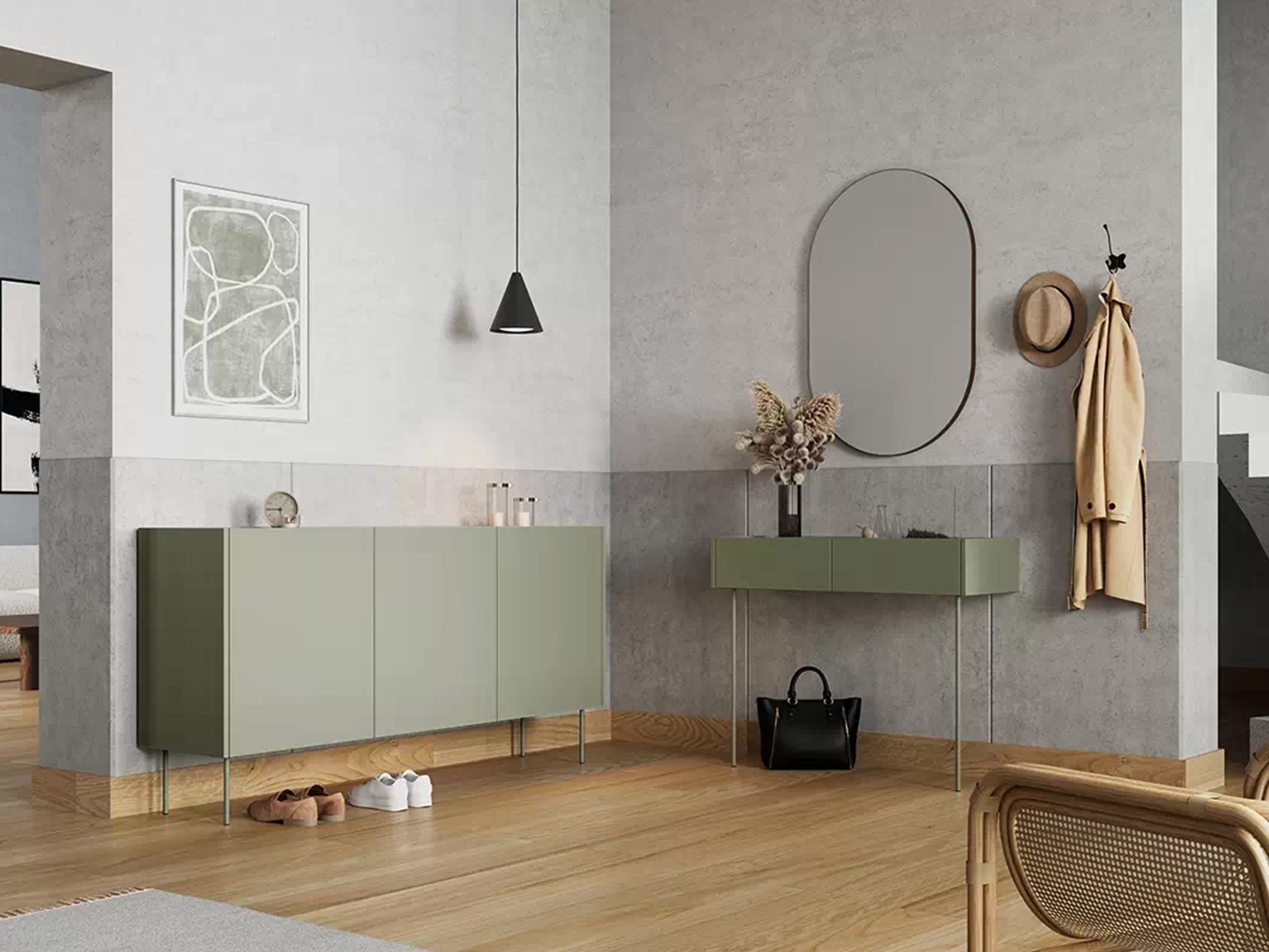 Konsolė Tivdala 110 (Ąžuolas + Matinė žalia)