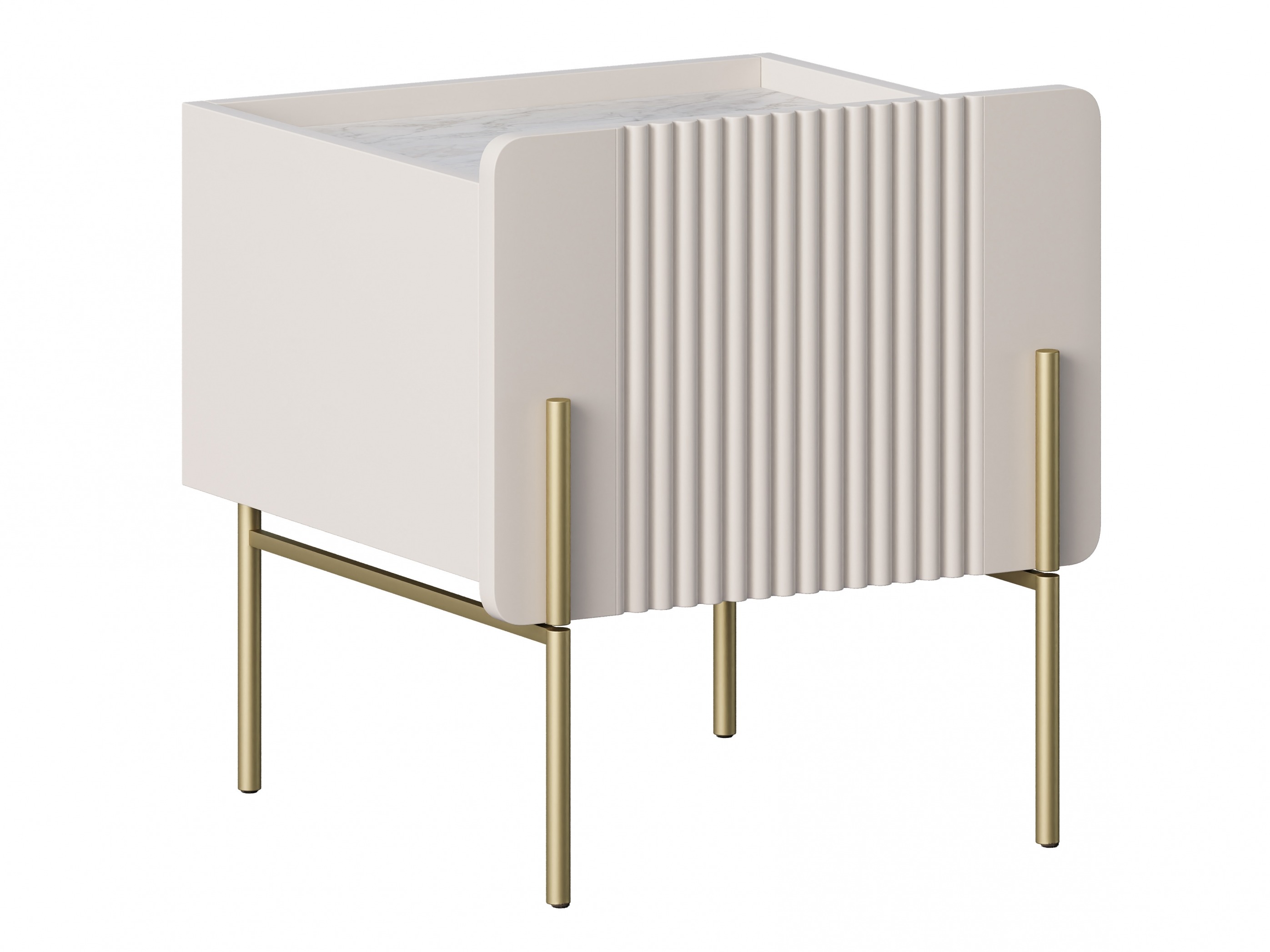 Naktinis staliukas Etrvero 104 (Kašmyras + Baltas marmuras)