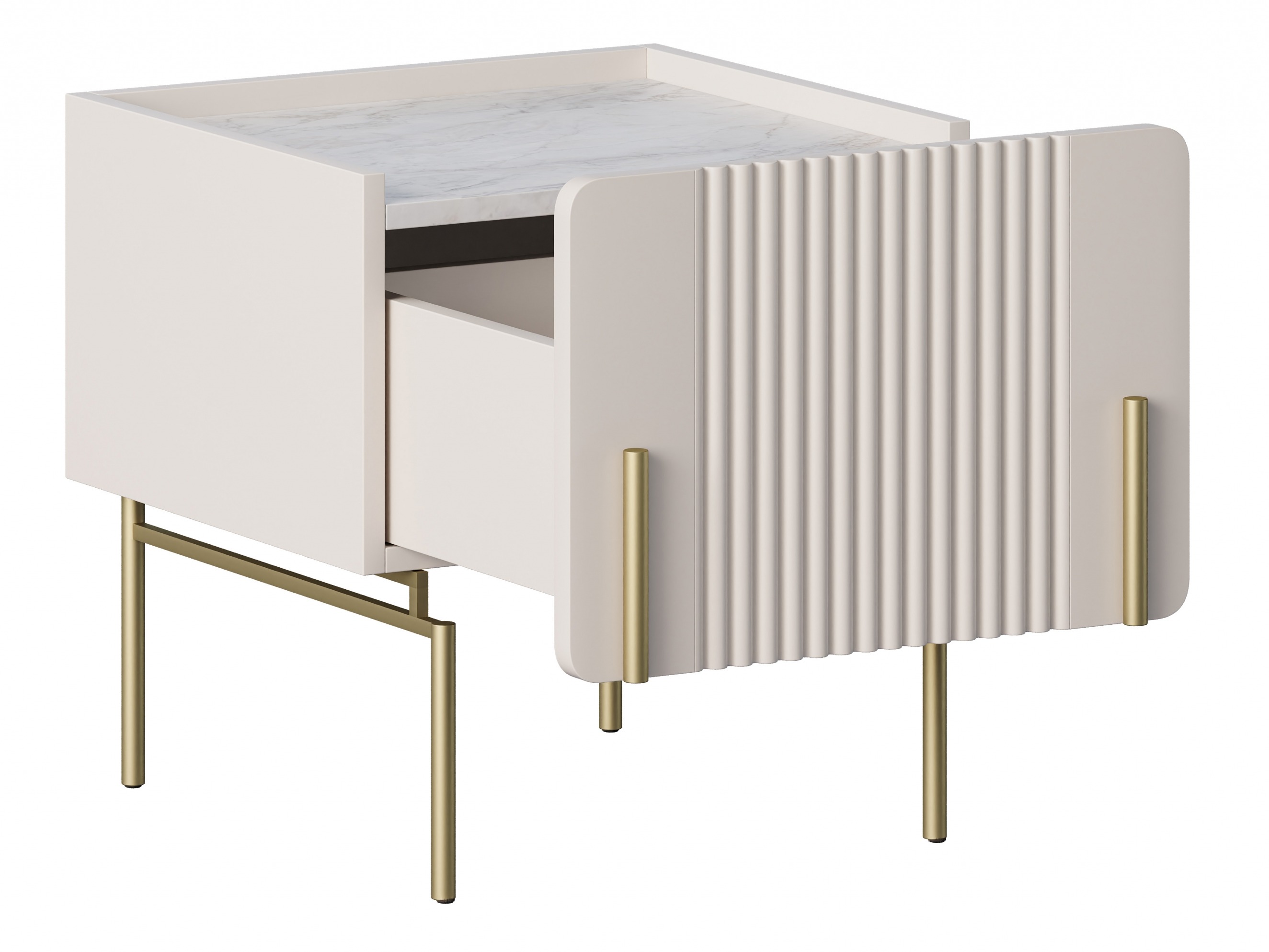 Naktinis staliukas Etrvero 104 (Kašmyras + Baltas marmuras)