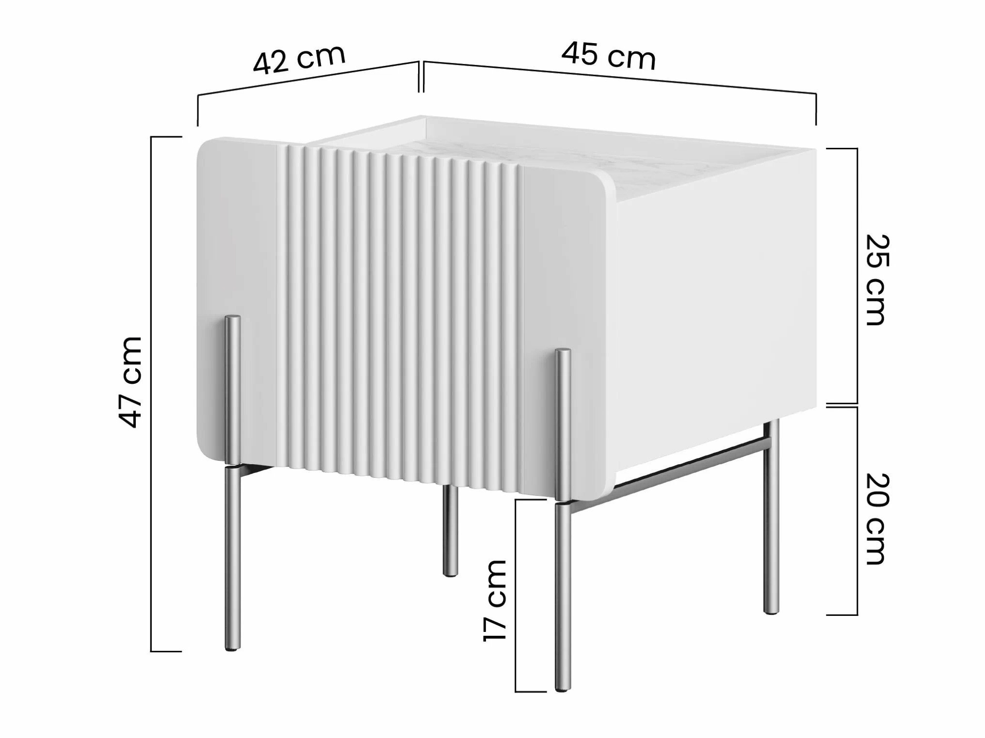 Naktinis staliukas Etrvero 104 (Kašmyras + Baltas marmuras)