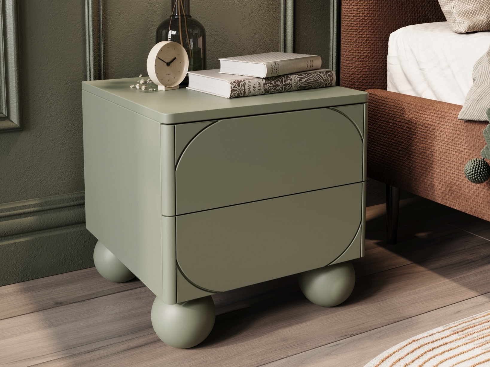 Naktinis staliukas Vencali 106 (Chaki)