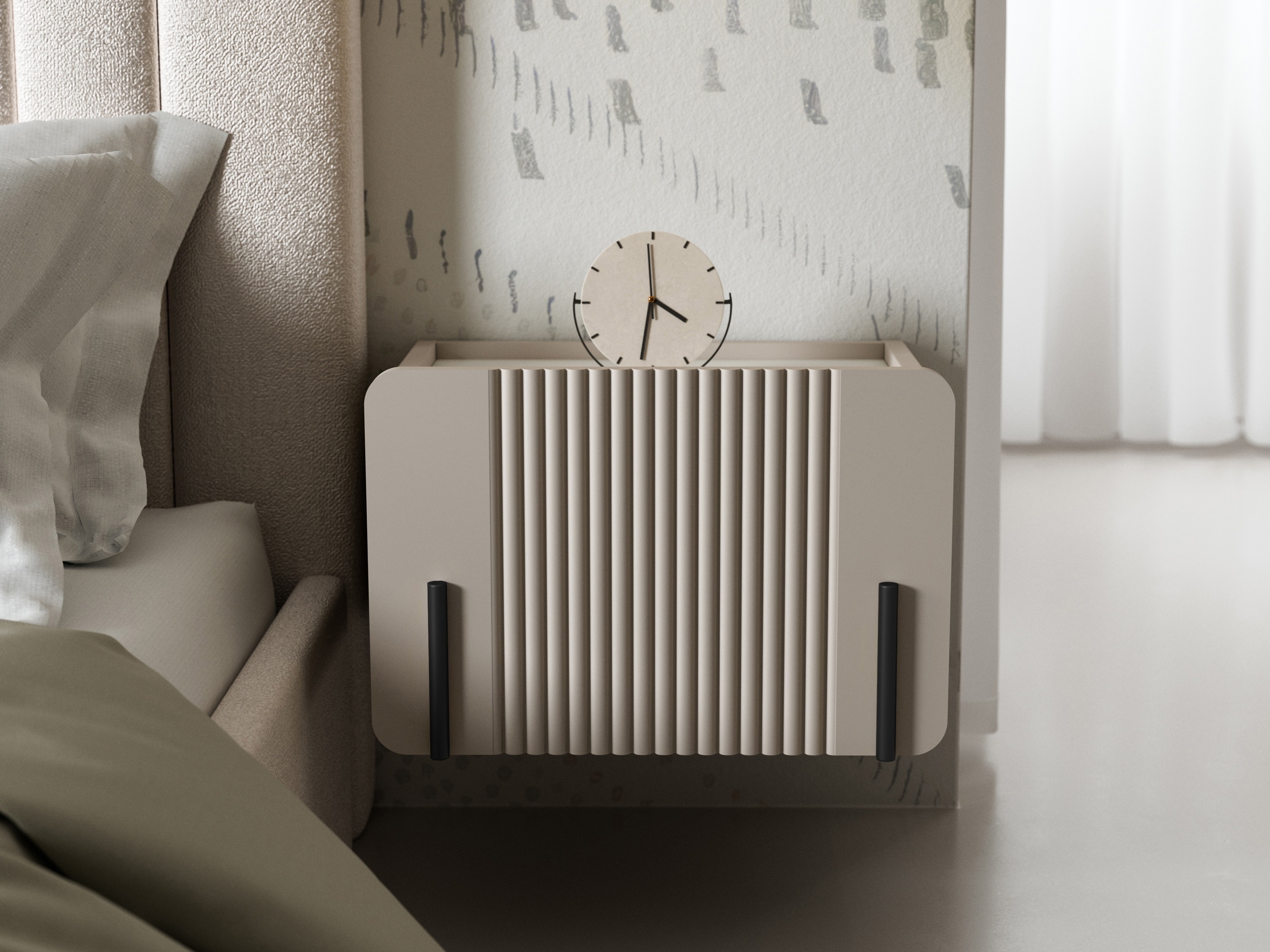 Naktinis staliukas Etrvero 108 (Kašmyras + Baltas marmuras)