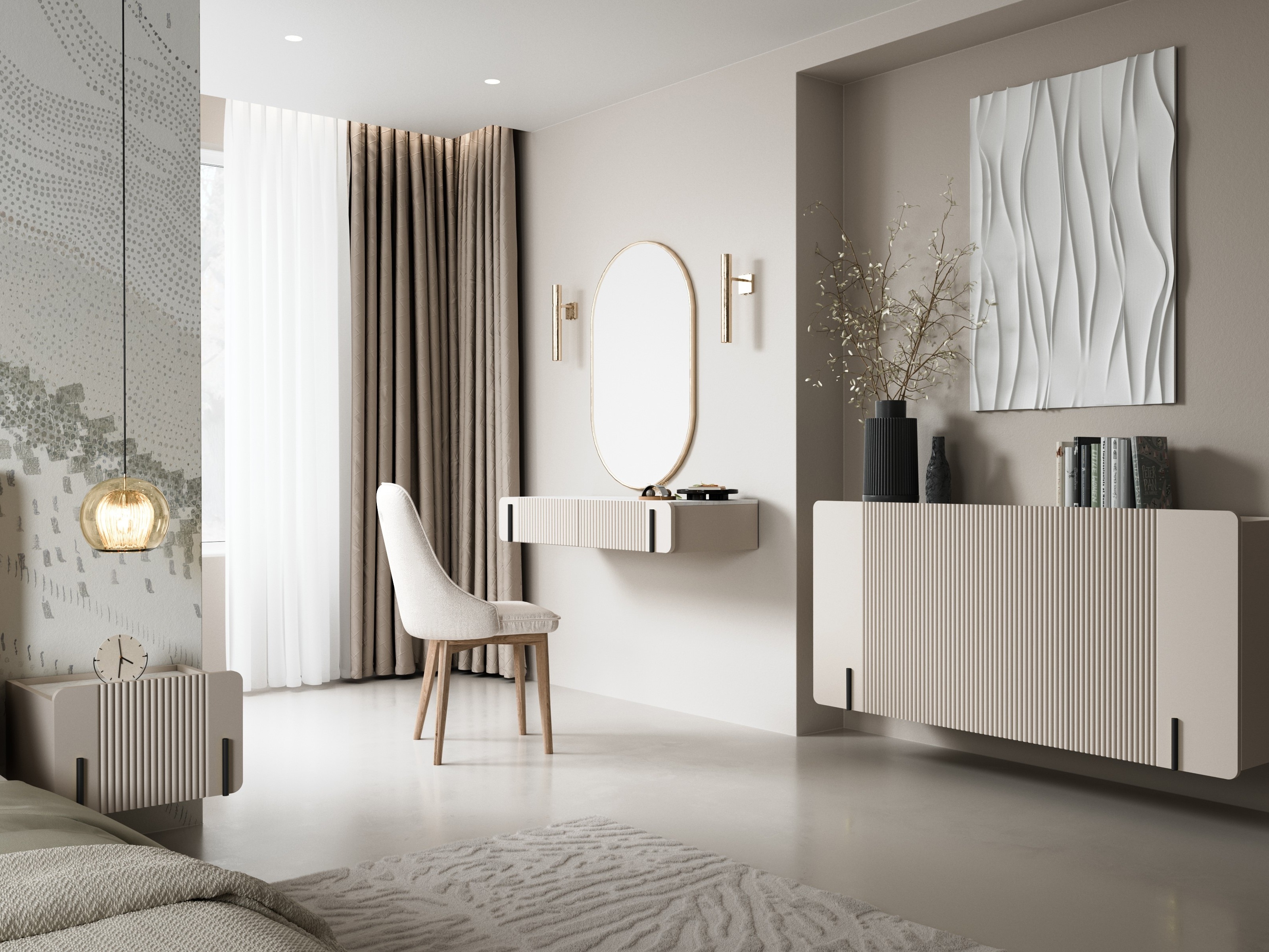 Naktinis staliukas Etrvero 108 (Kašmyras + Baltas marmuras)