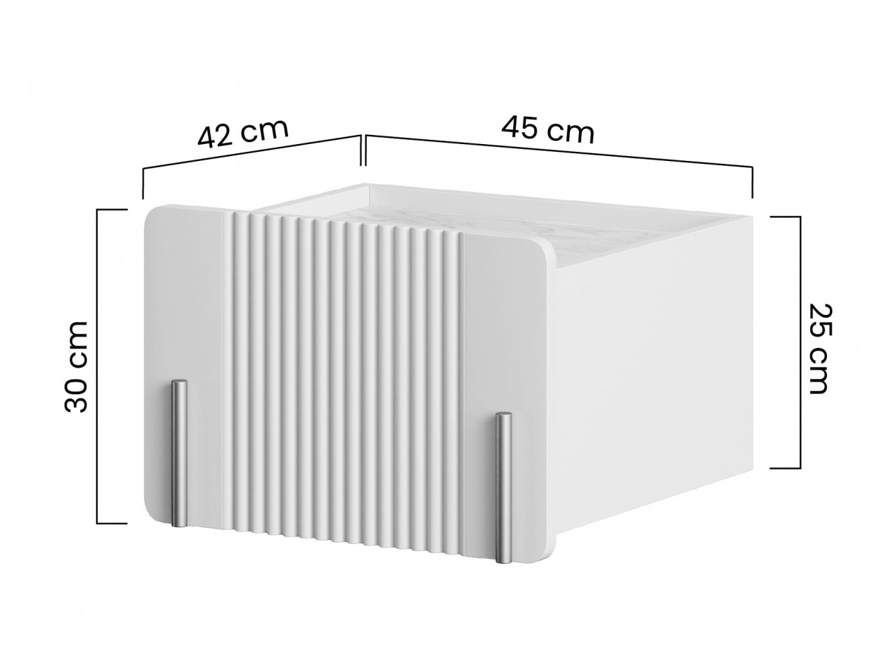 Naktinis staliukas Etrvero 108 (Kašmyras + Baltas marmuras)