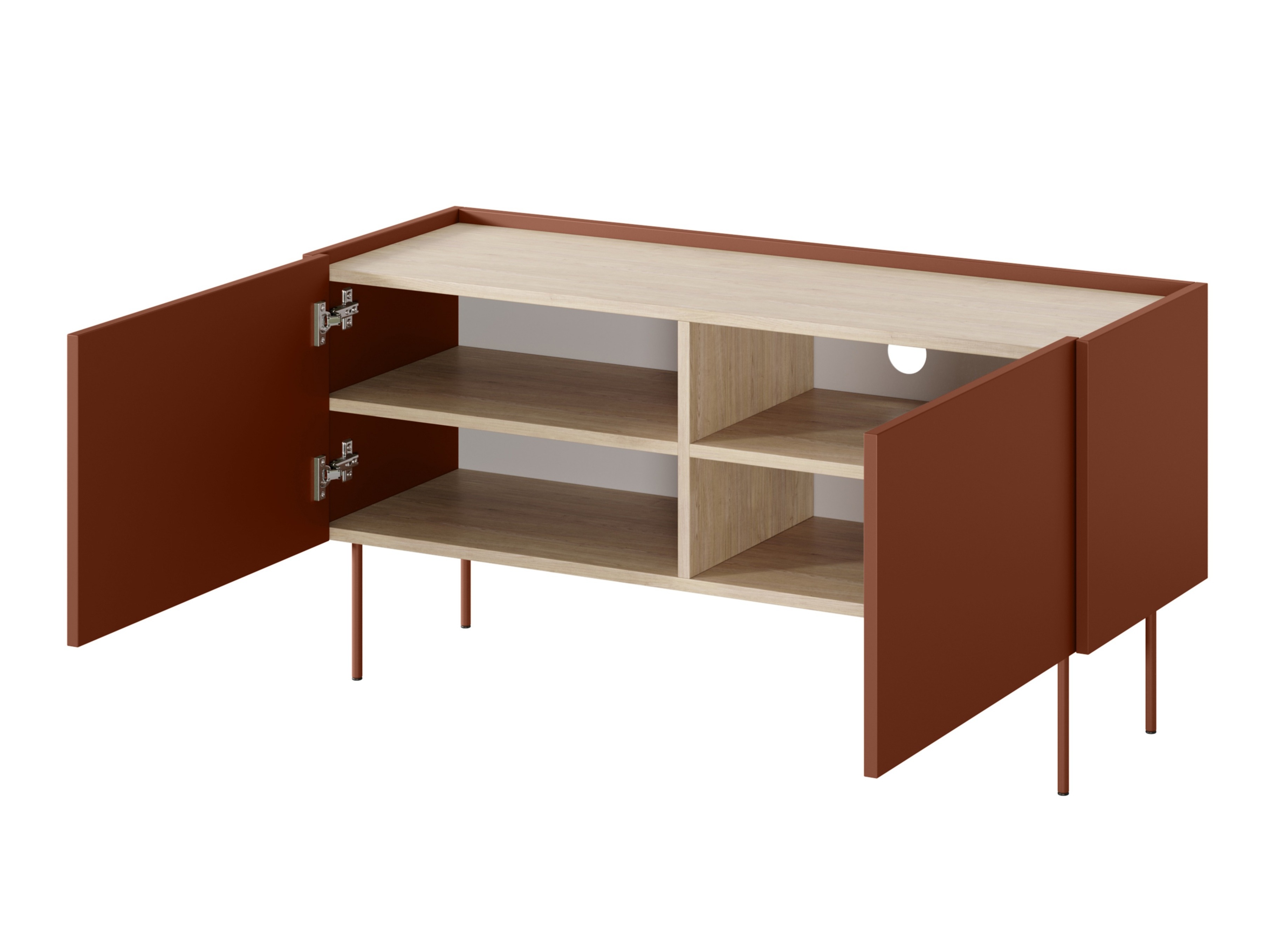 TV staliukas Tivdala 113 (Matinė raudona + Ąžuolas)