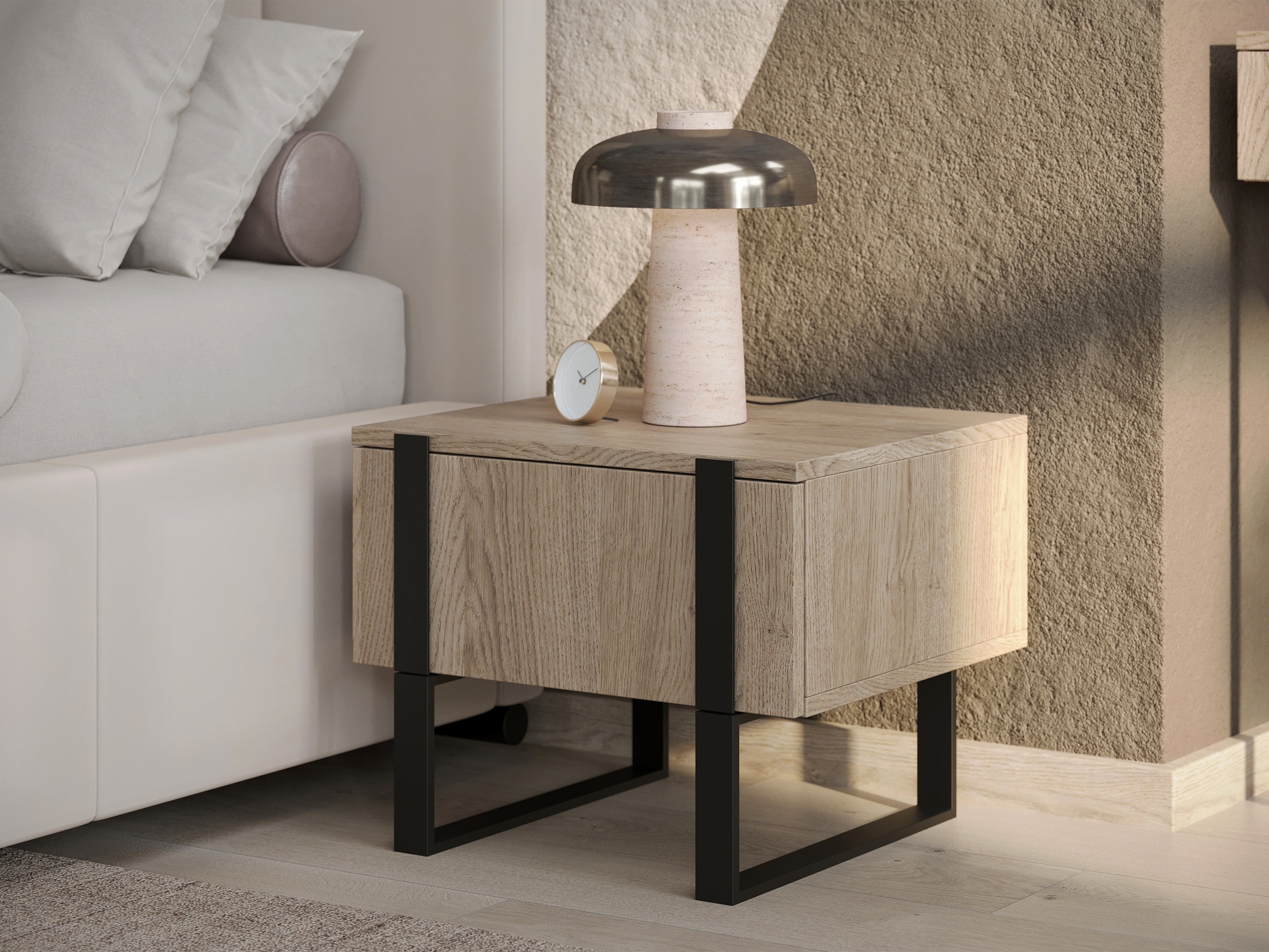 Naktinių staliukų komplektas Lortesu 108 (Ąžuolas)