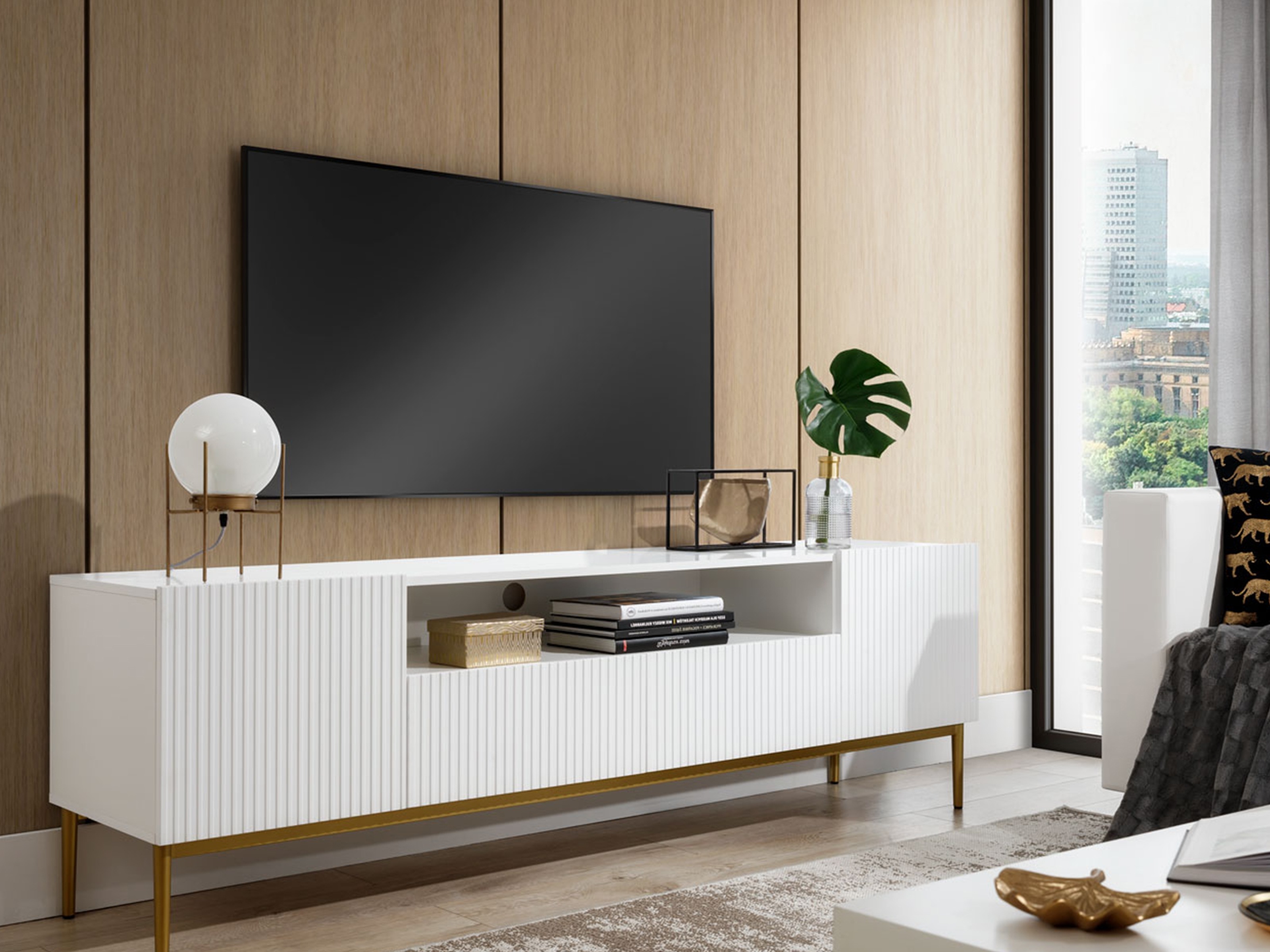 TV staliukas Melfelu 105 (Balta)