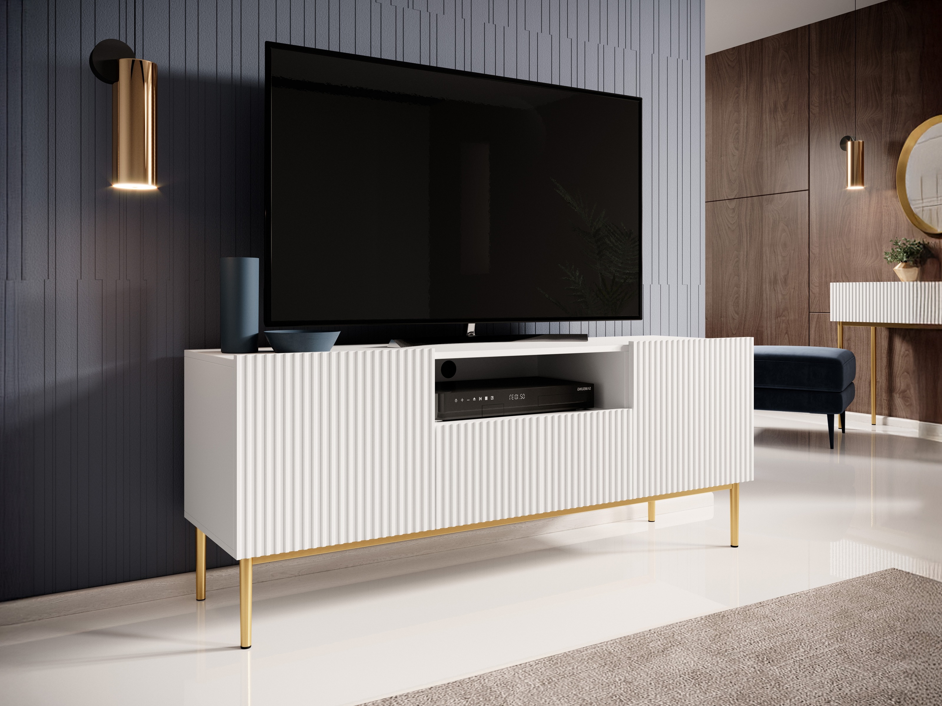 TV staliukas Melfelu 106 (Balta)