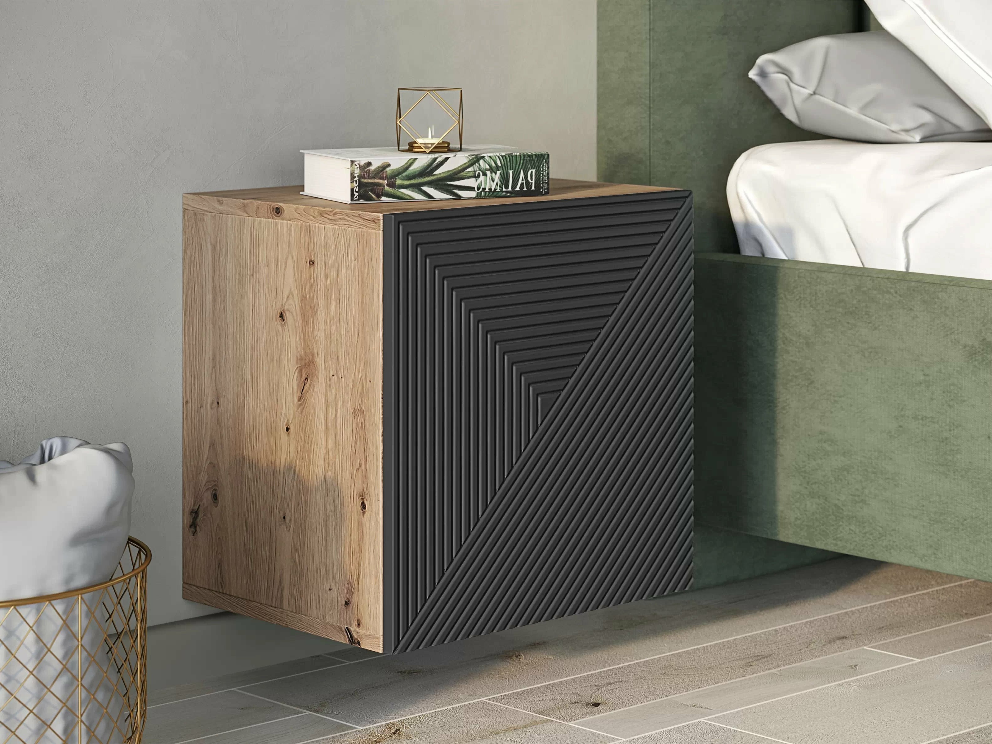 Pakabinama spintelė Dortivi 109 (Artisan ąžuolas + Matinė pilka)