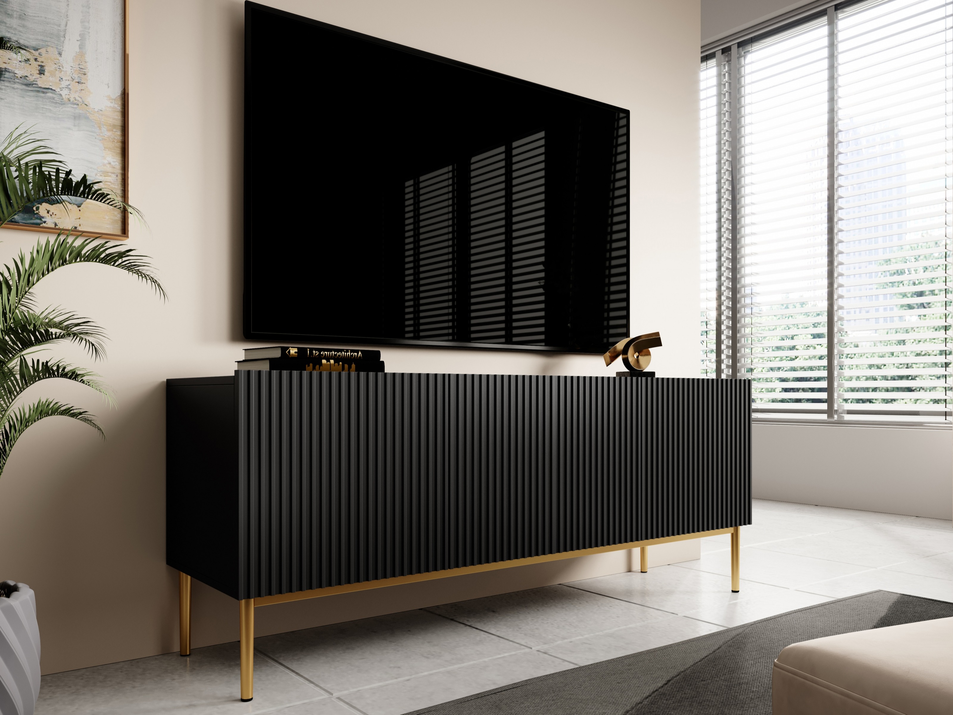 TV staliukas Melfelu 107 (Auksinė)