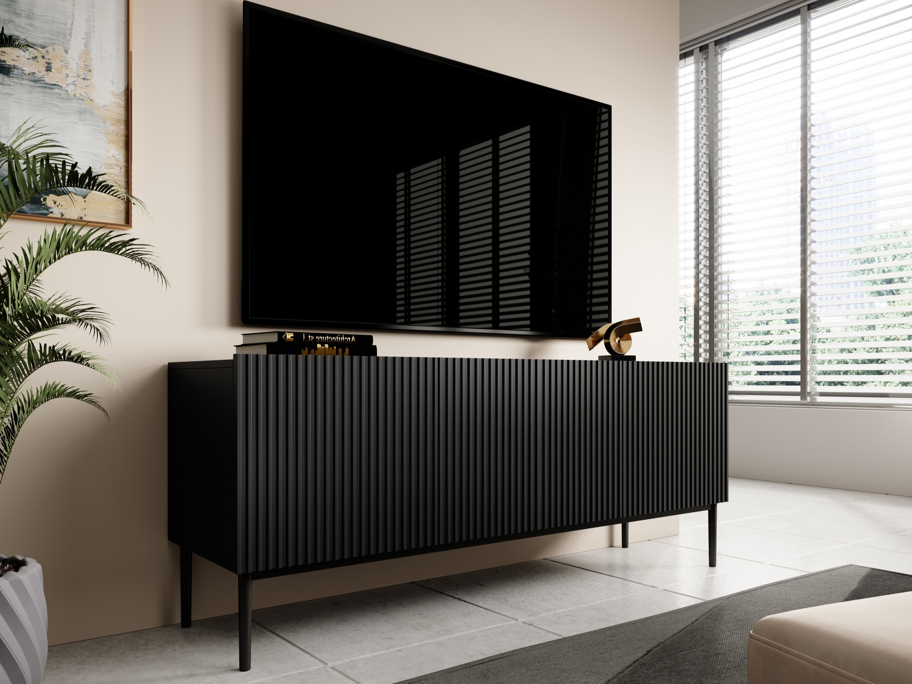 TV staliukas Melfelu 107 (Juoda)