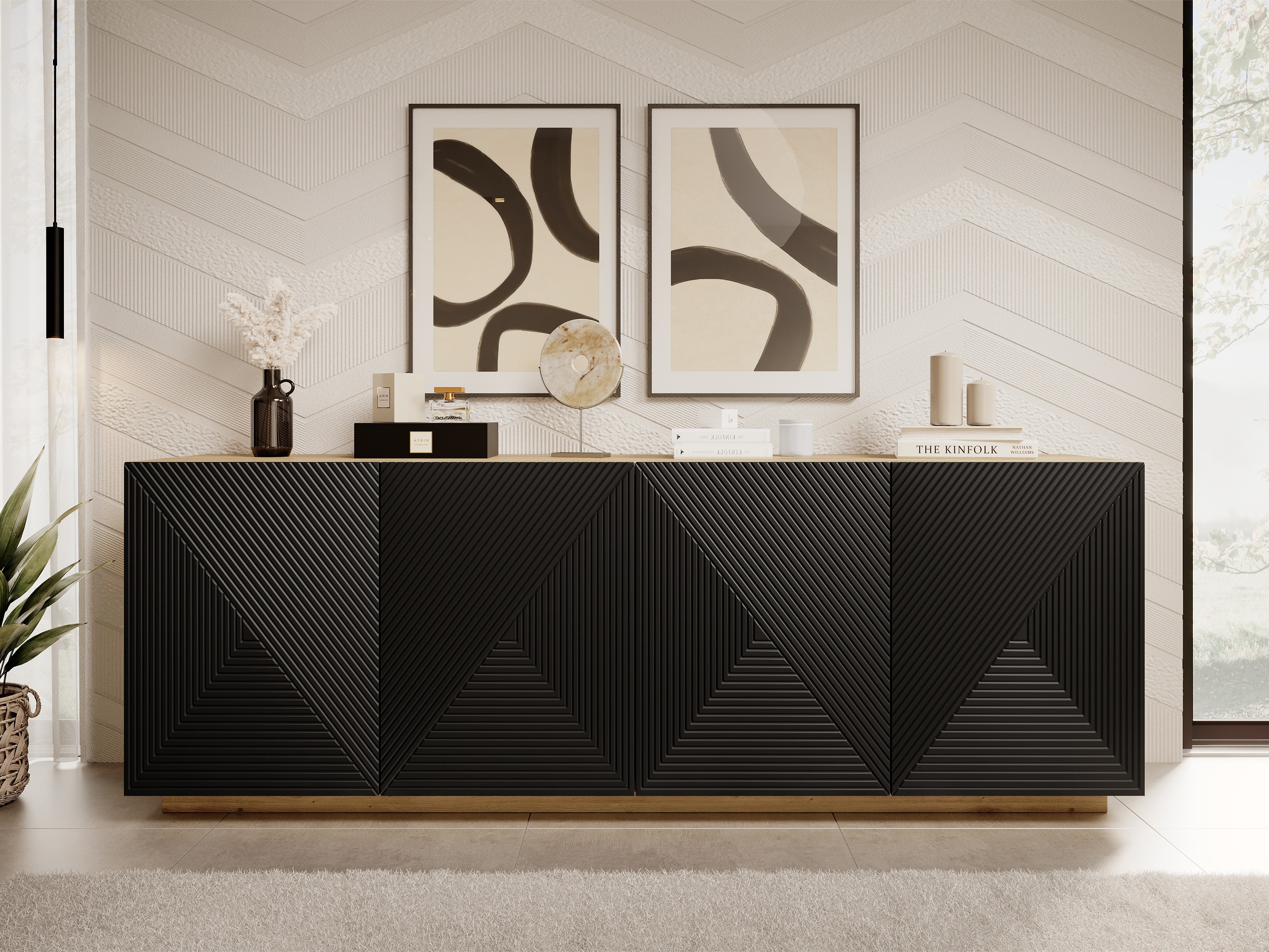 Spintelė Dortivi 110 (Artisan ąžuolas + Matinė juoda)