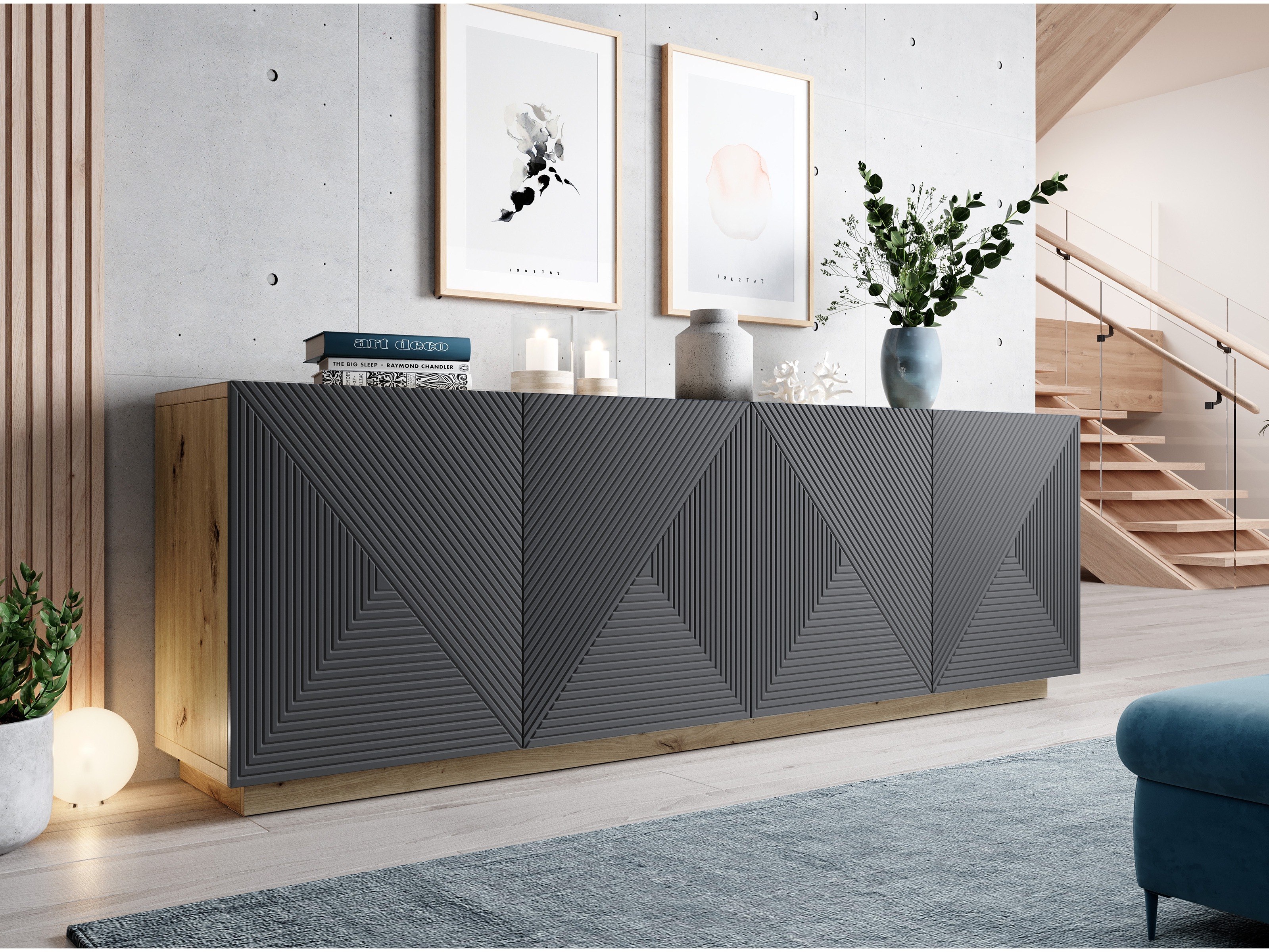 Spintelė Dortivi 110 (Artisan ąžuolas + Matinė pilka)