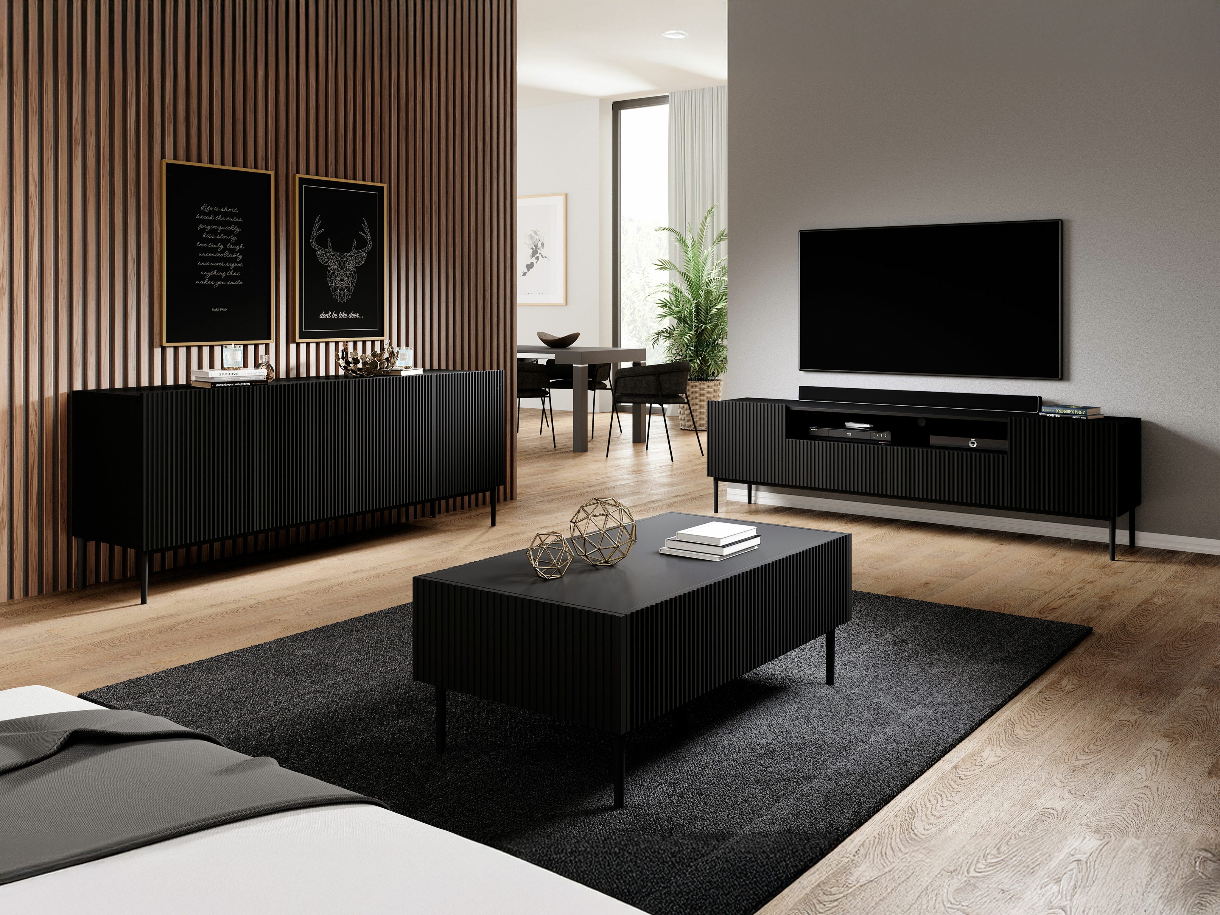 TV staliukas Melfelu 106 (Juoda)