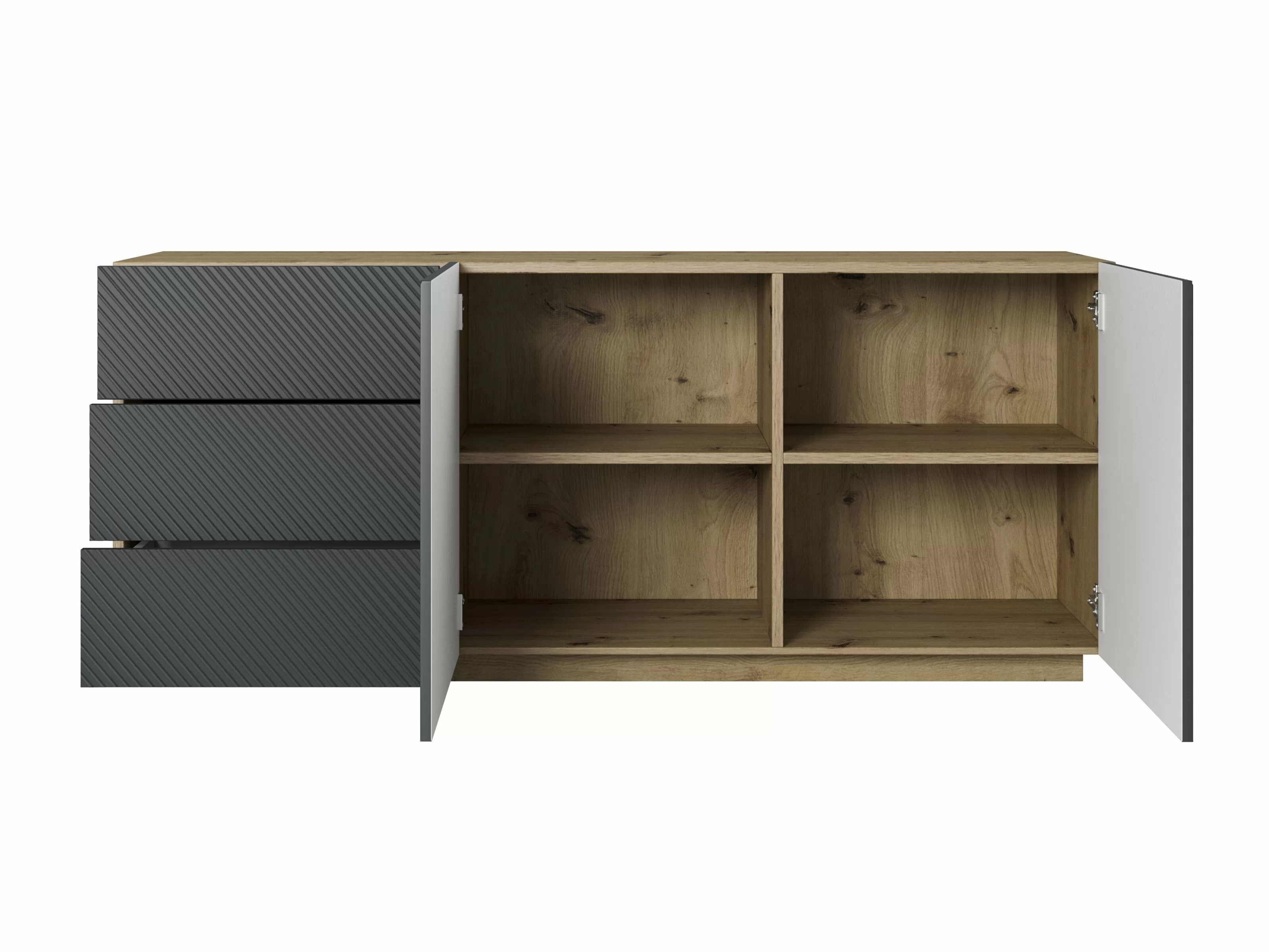 Komoda Dortivi 113 (Artisan ąžuolas + Matinė pilka)
