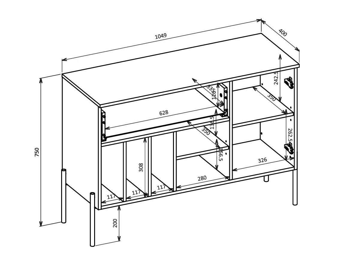 Komoda Levtenu 113 (Ąžuolas + Kašmyras)