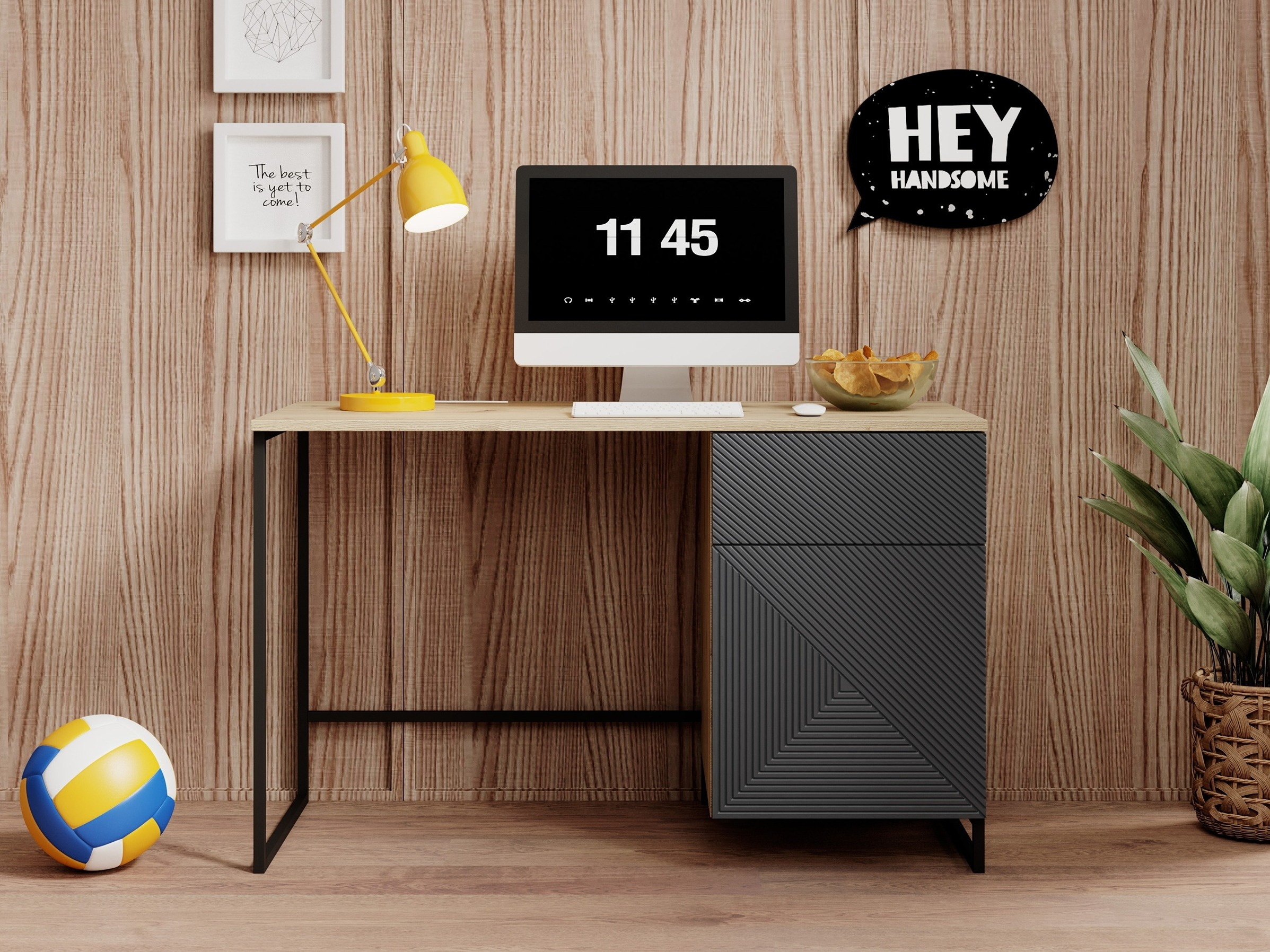 Darbo stalas Dortivi 112 (Artisan ąžuolas + Matinė pilka)