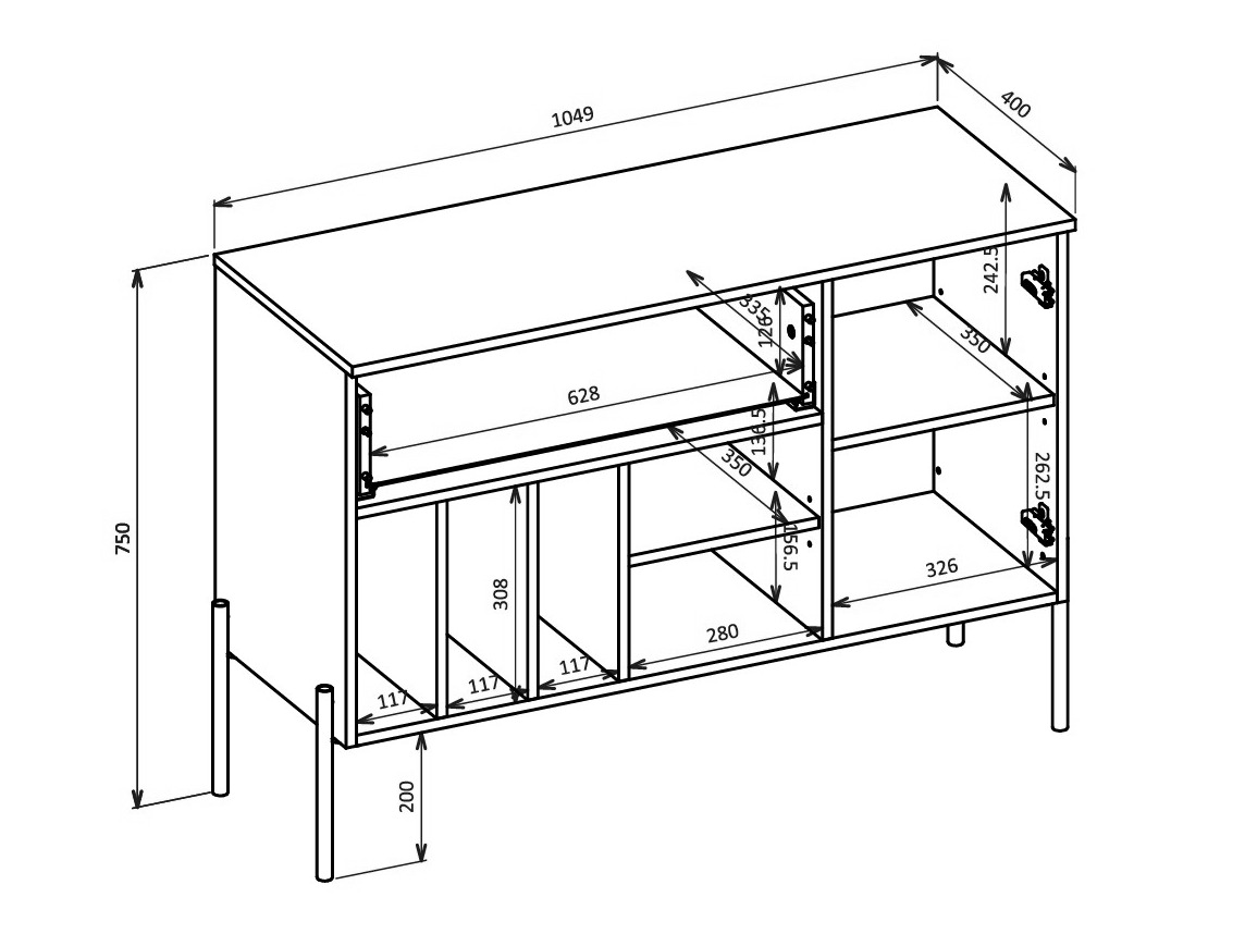 Svetainės komplektas Levtenu 118 (Ąžuolas + Kašmyras)