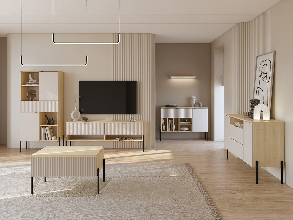 Svetainės komplektas Levtenu 119 (Ąžuolas + Kašmyras)