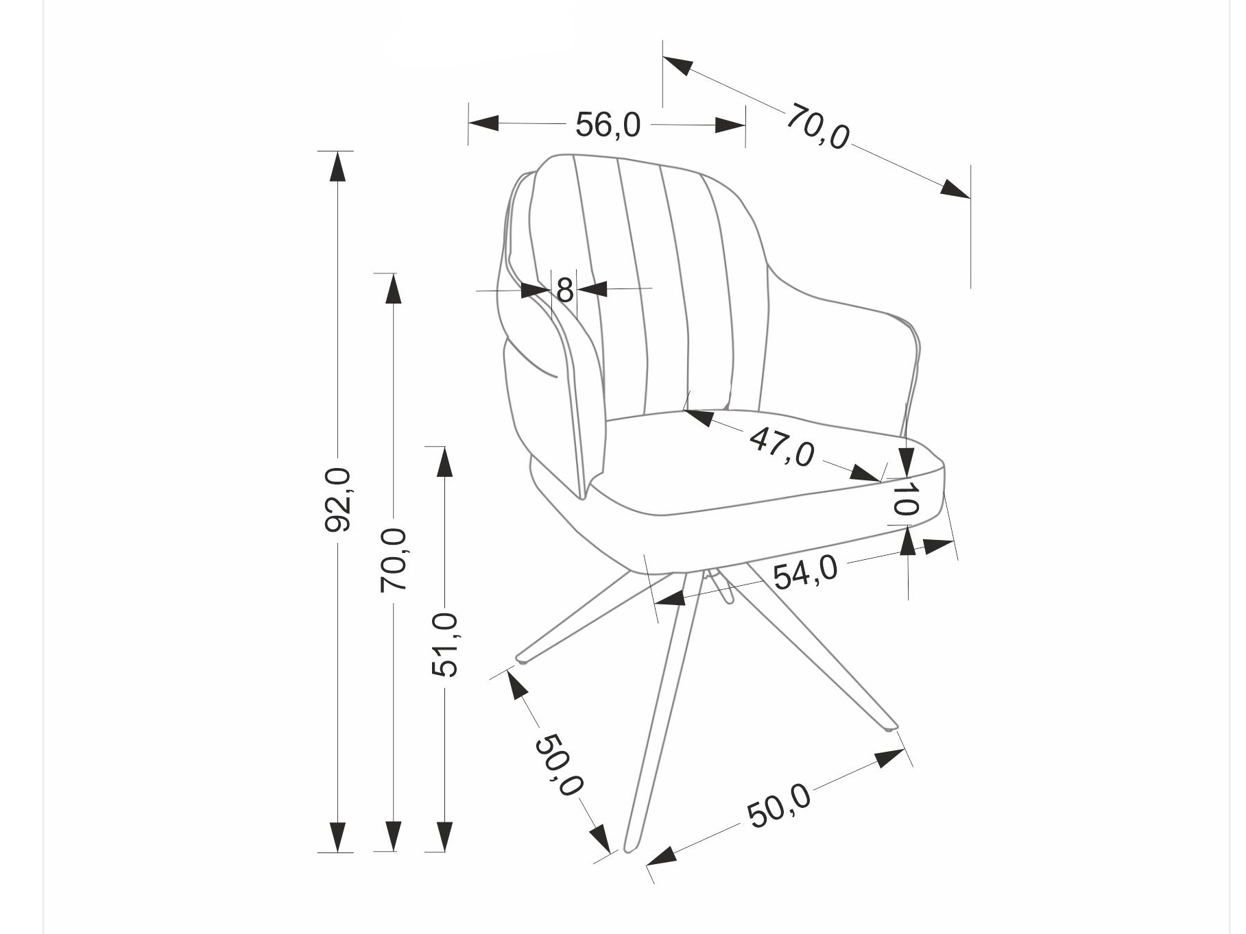 Kėdė Houston 2019 (Pilka)