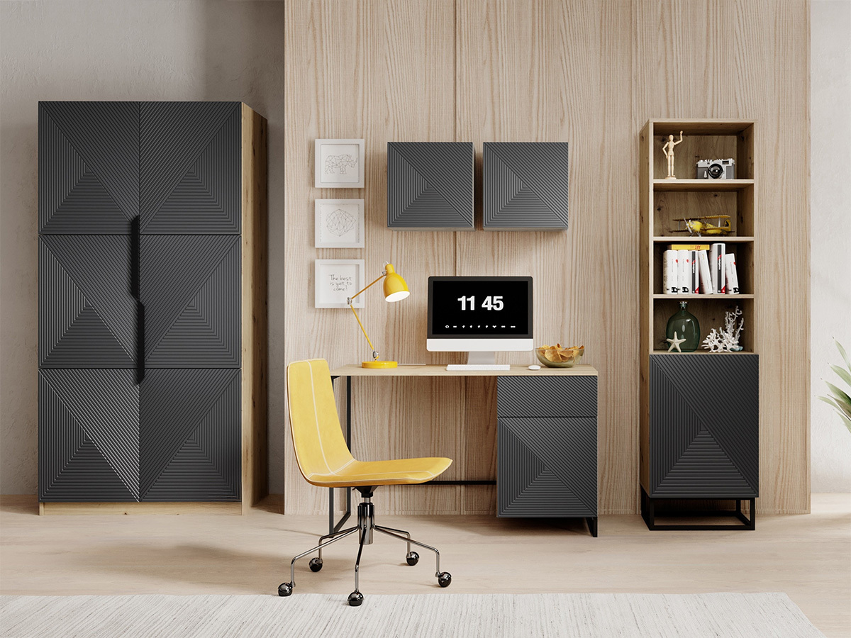 Pakabinama spintelė Dortivi 109 (Artisan ąžuolas + Matinė pilka)