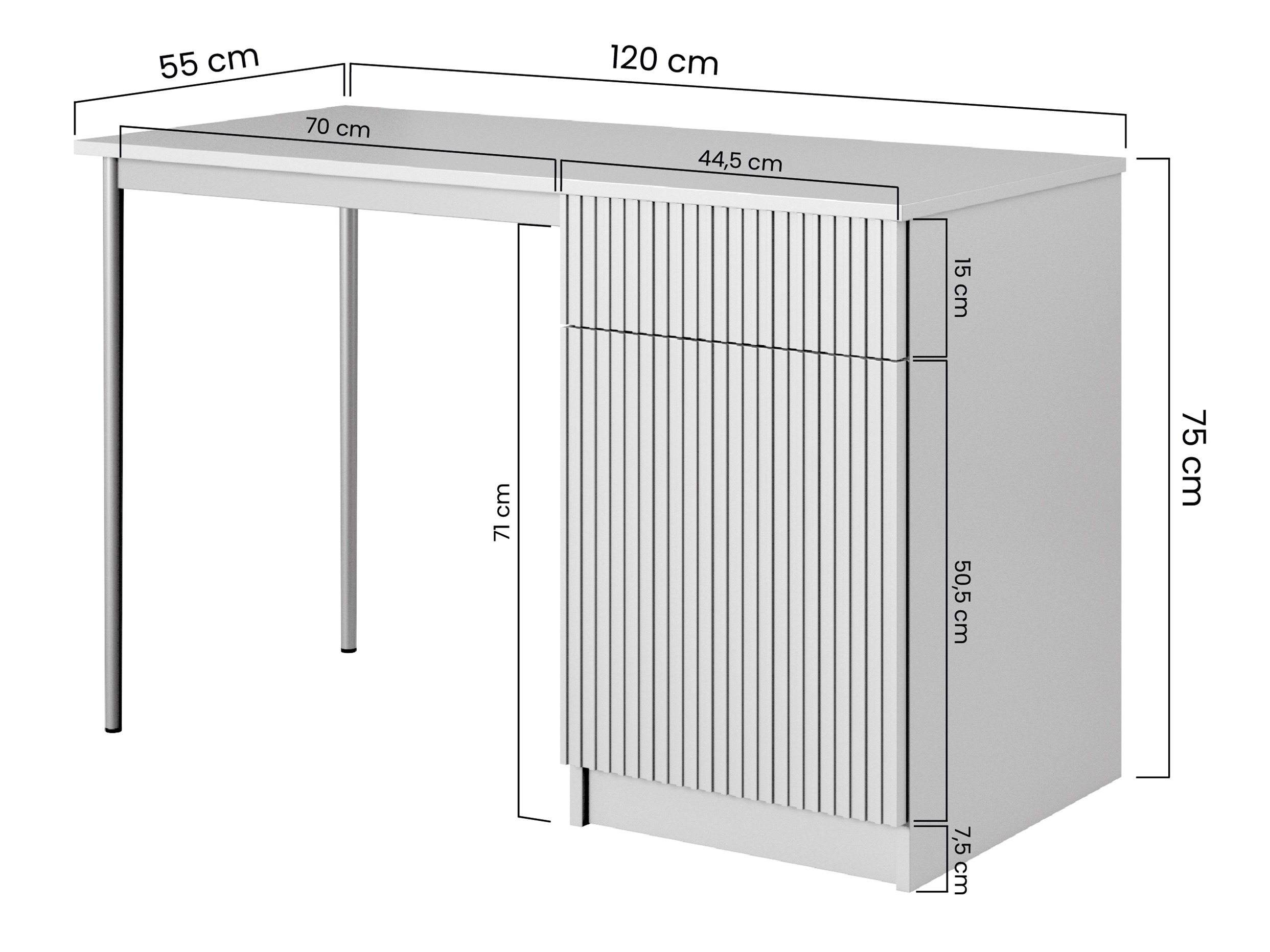 Darbo stalas Melfelu 131 (Juoda)
