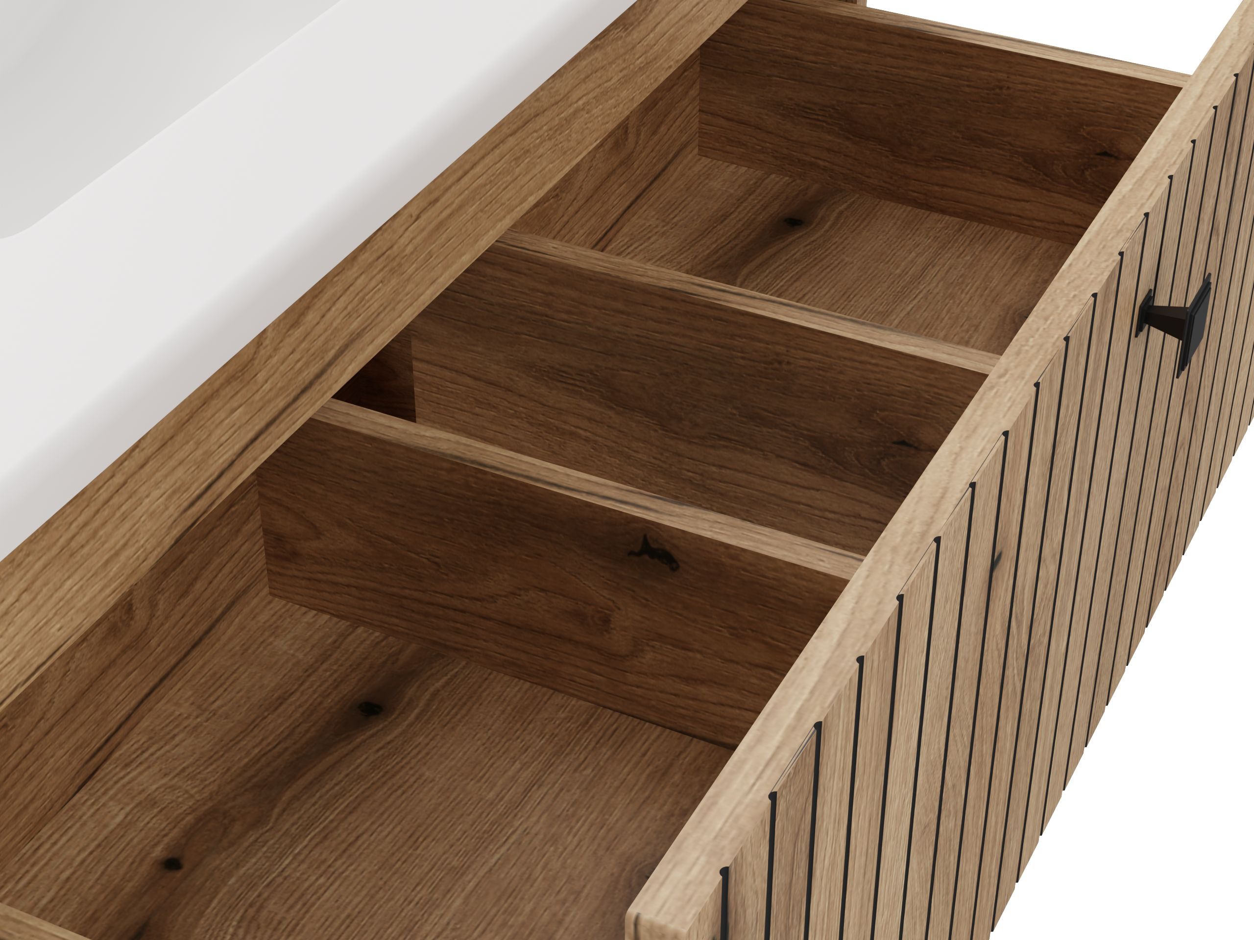 Pakabinama vonios spintelė praustuvui Mandeville 315 (Ąžuolas)