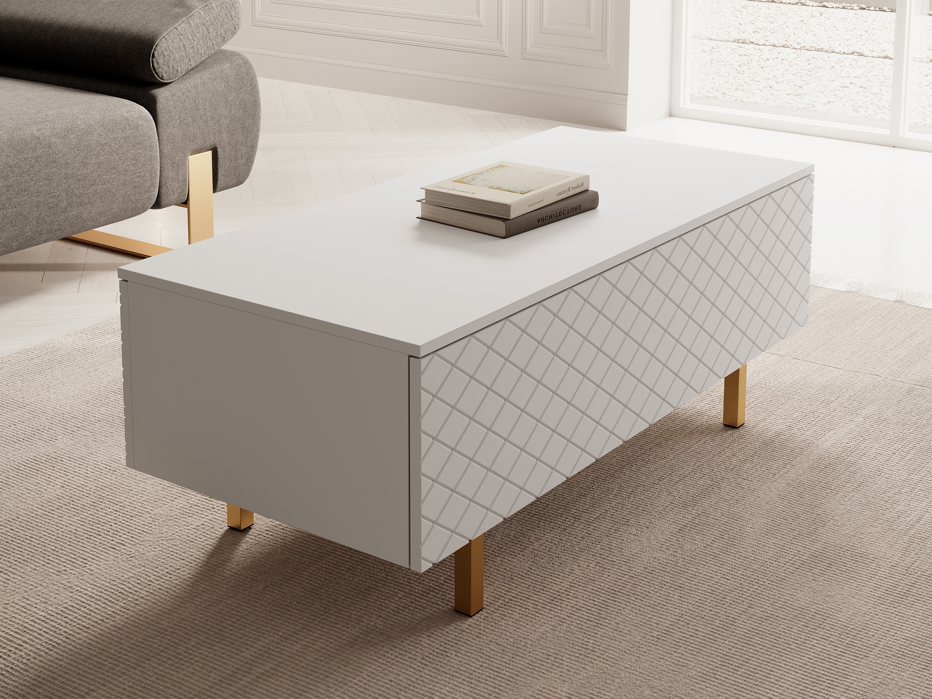 Žurnalinis staliukas Felnuo 100 (Balta)