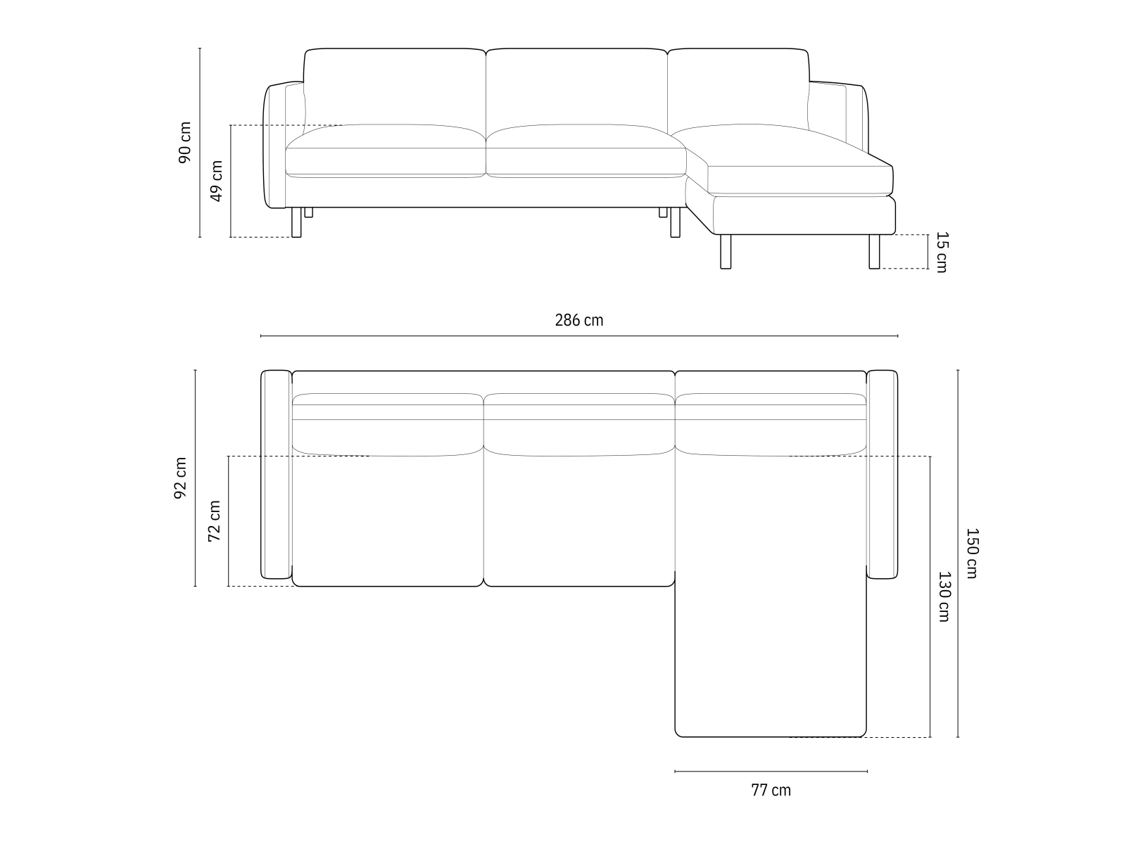 Minkštas kampas Delavie 105 (Paris Khaki)