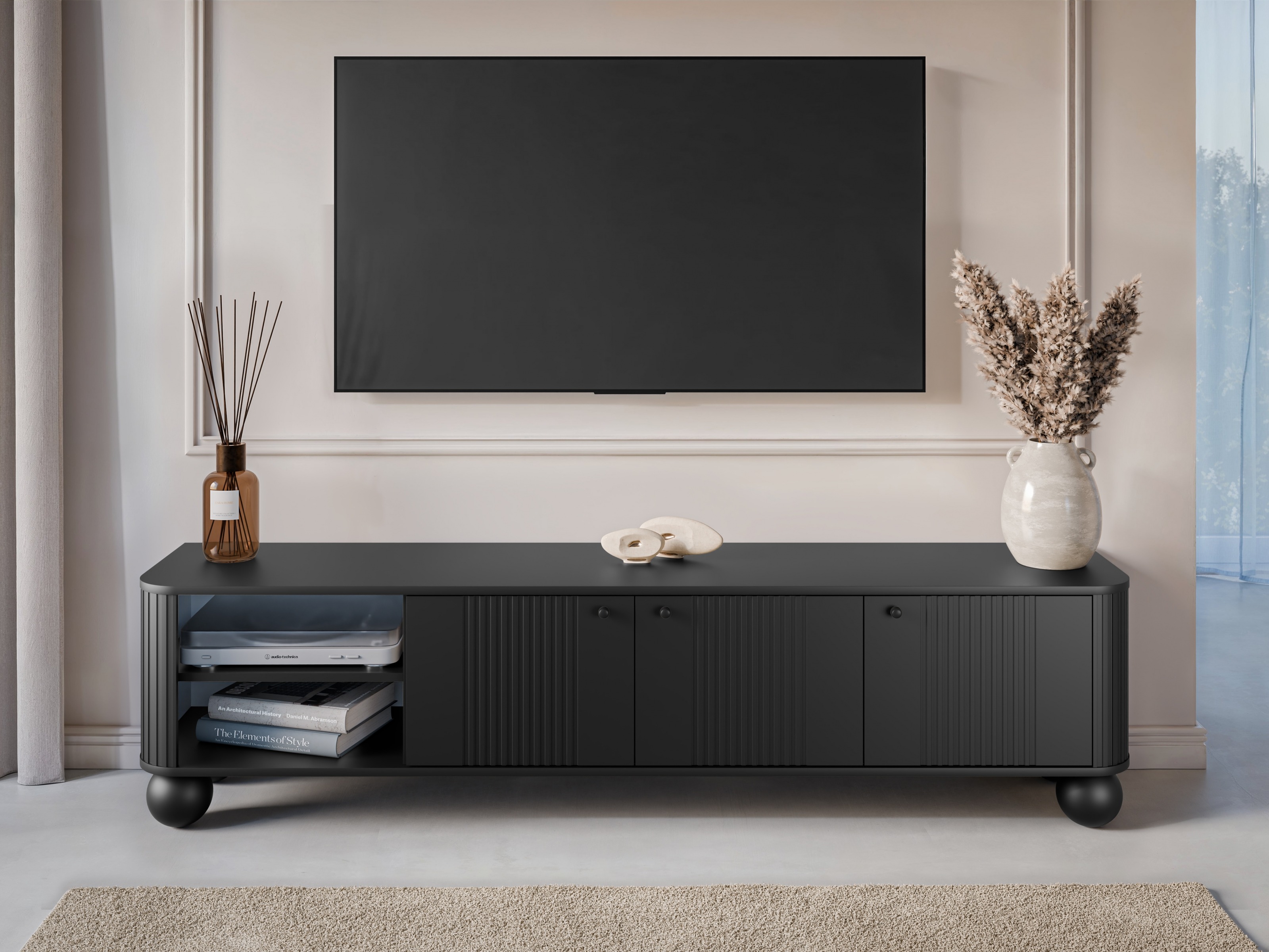 TV staliukas Fioveso 102 (Juoda)