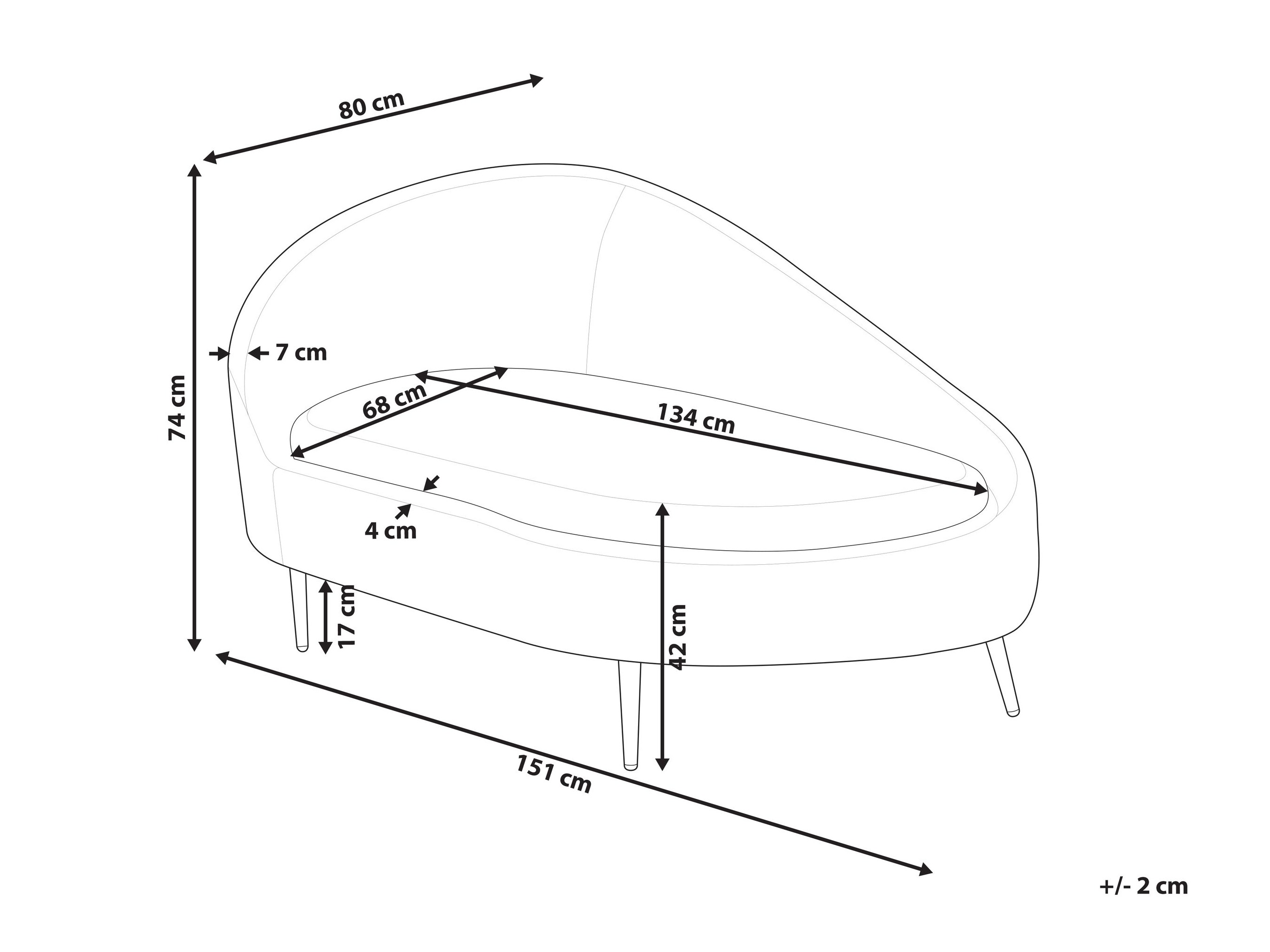 Kušetė Berwyn 2787 (Oranžinė)