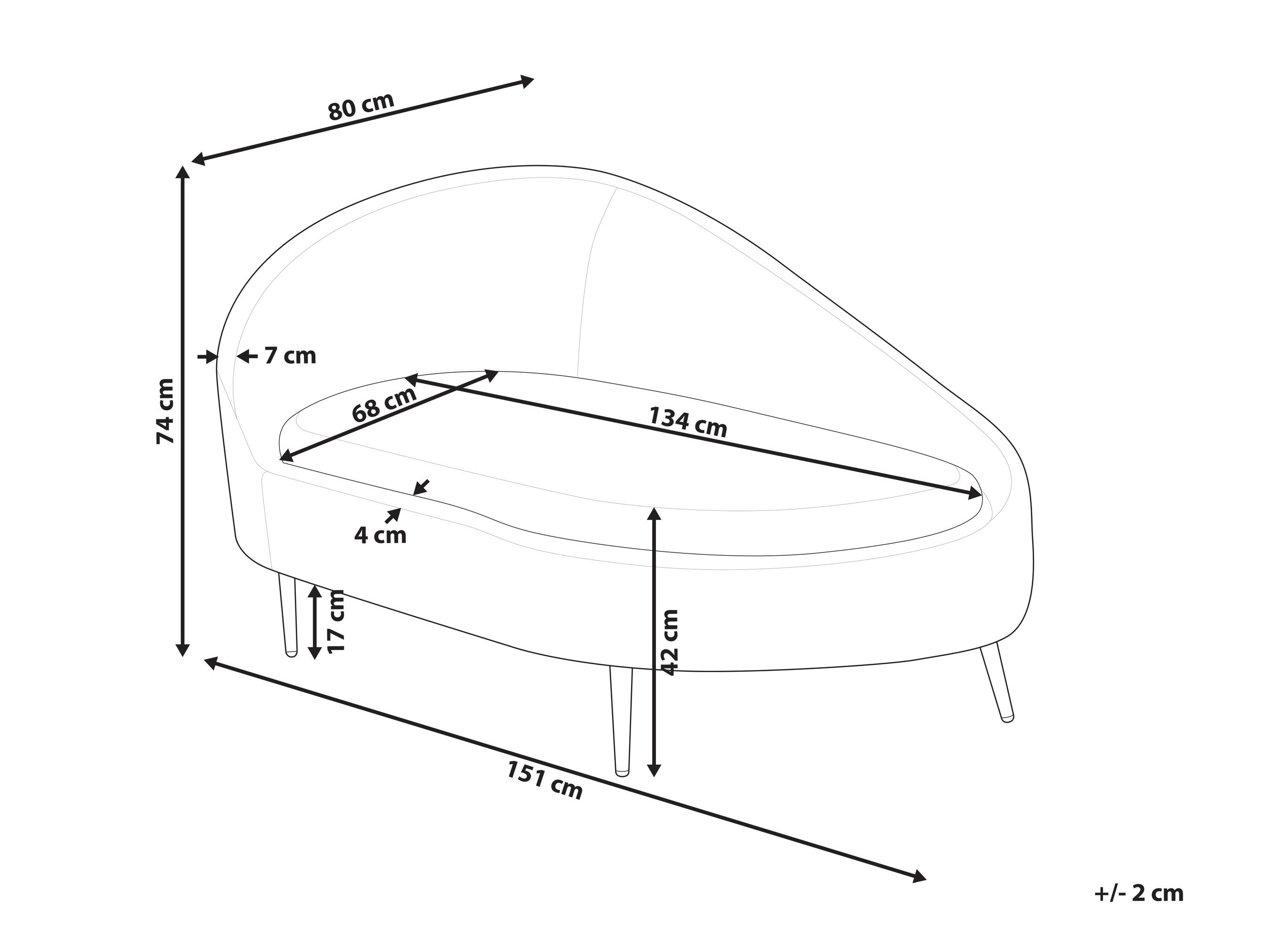 Kušetė Berwyn 2787 (Šviesi ruda)