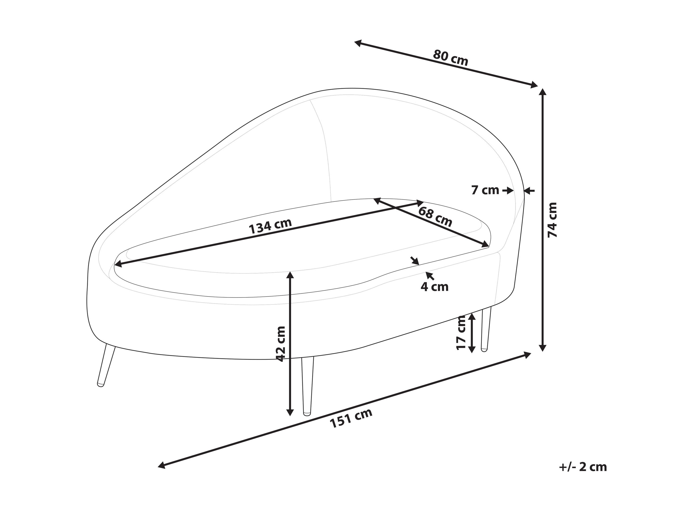 Kušetė Berwyn 2787 (Šviesi ruda)