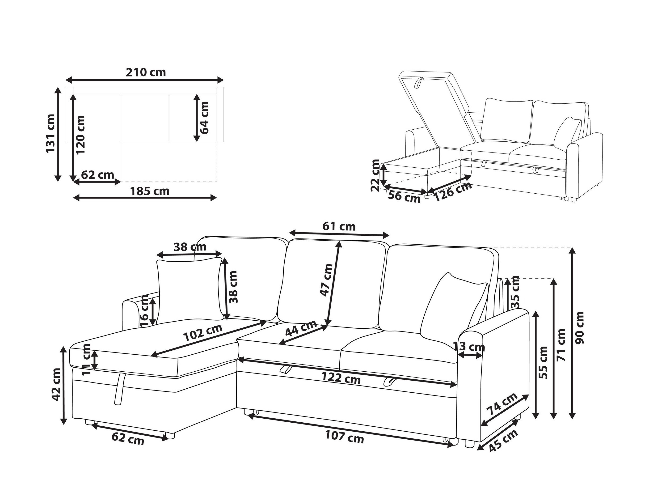 Minkštas kampas Berwyn 2805 (Šviesi ruda)