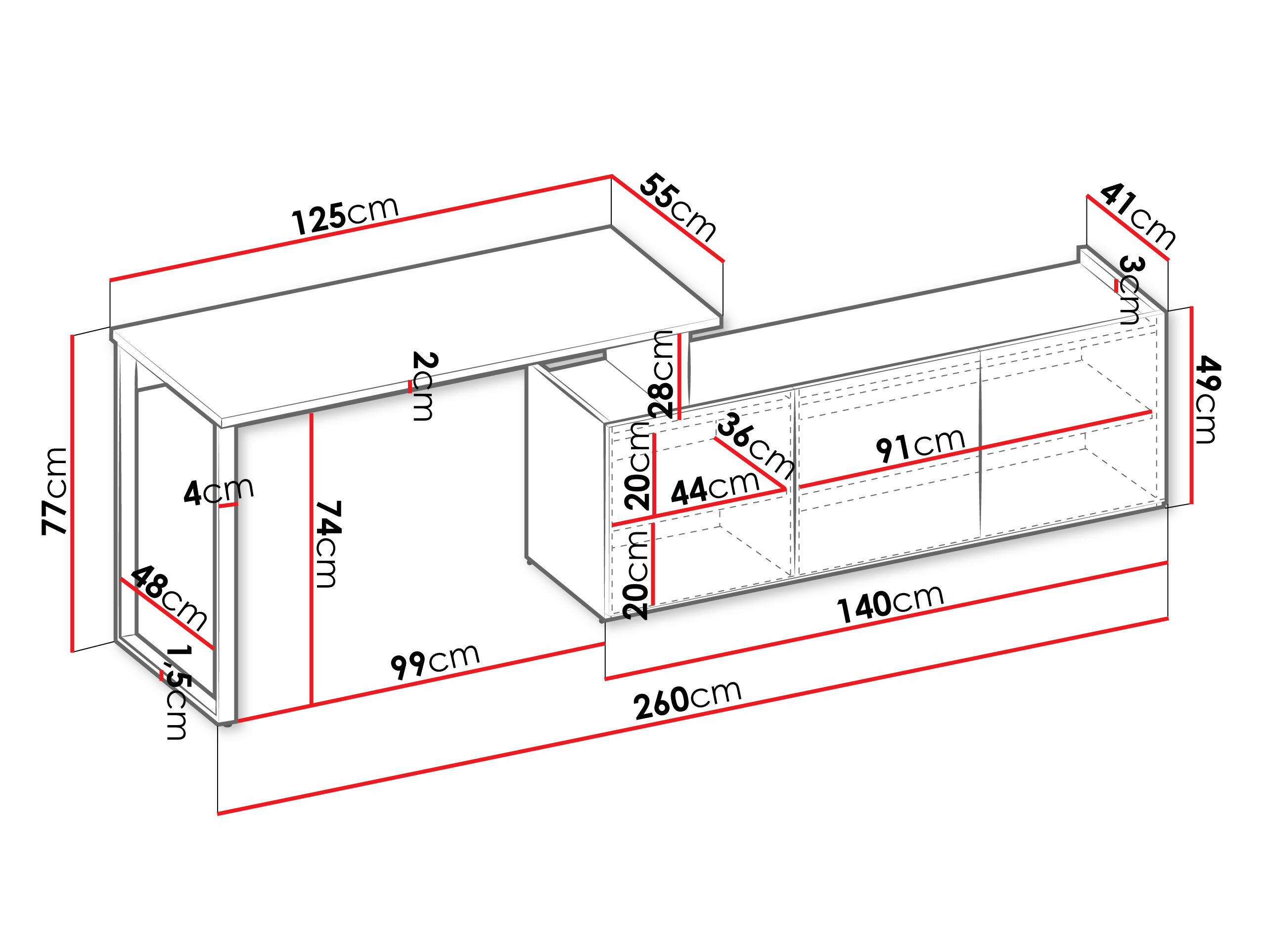 Kampinis darbo stalas Tivseva 109