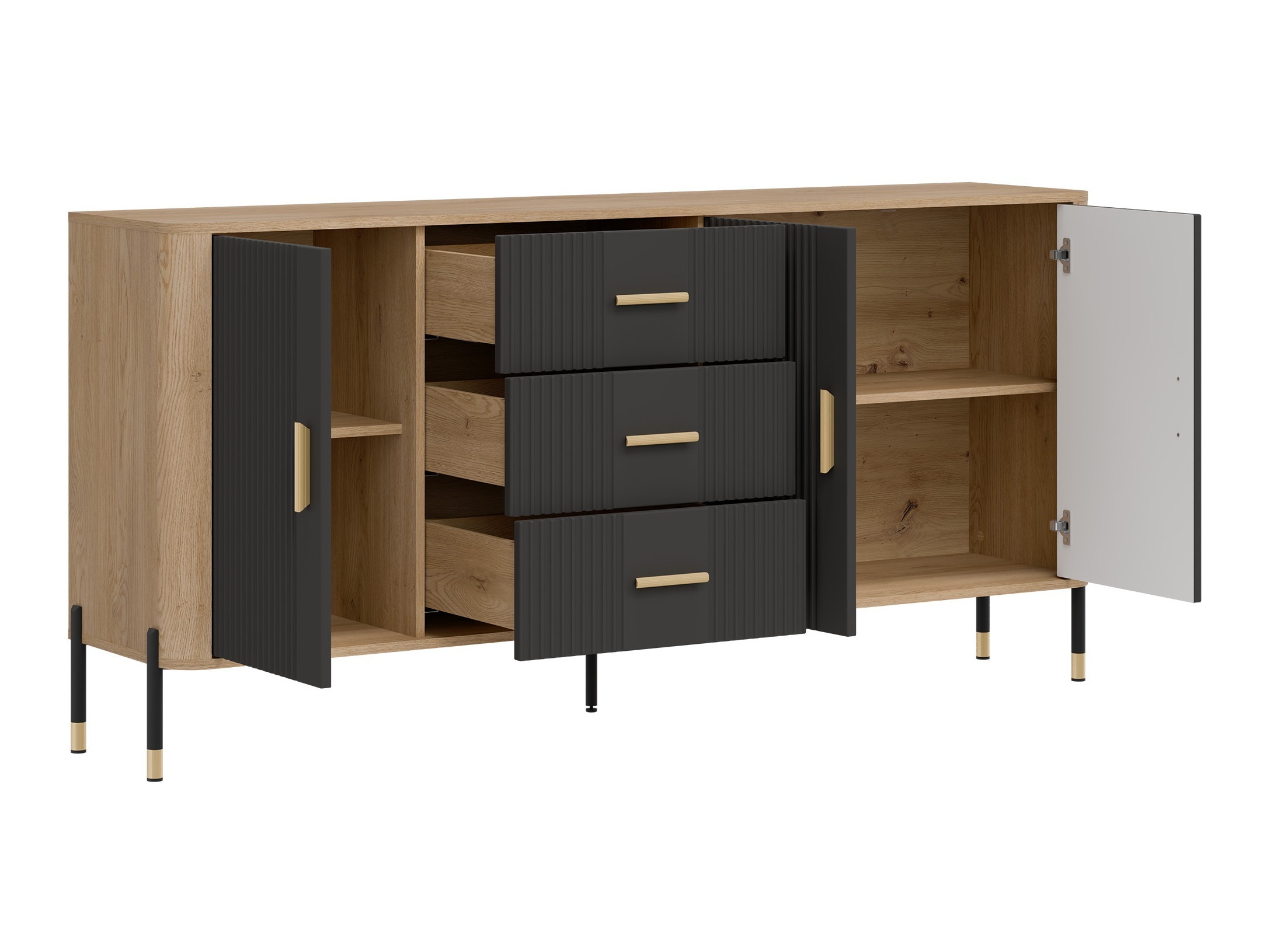 Svetainės komplektas Flosora 147 (Antracitas)